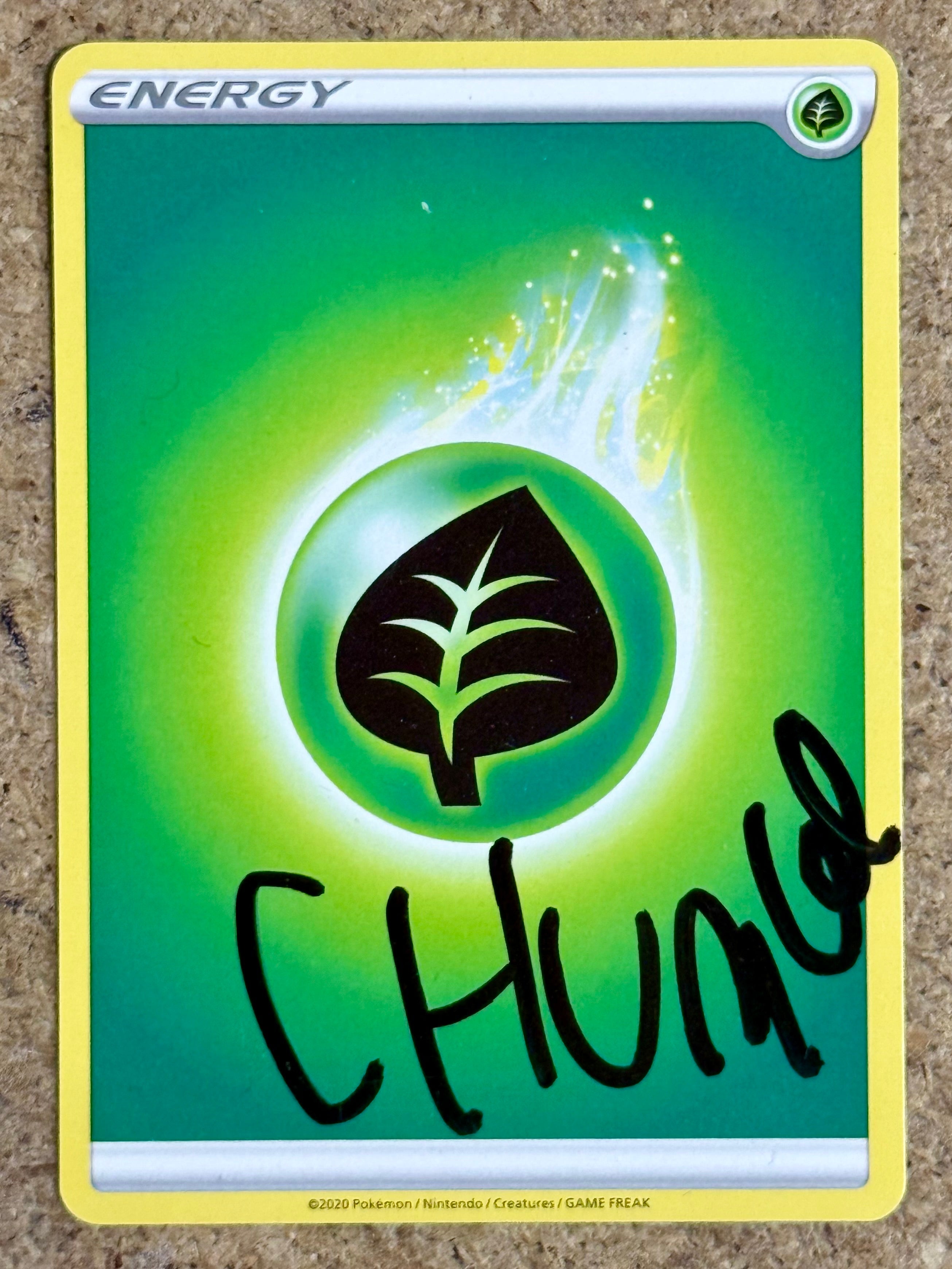 2020 Chumlee From Pawn Stars Signed Pokémon BASIC Energy Card Autographed