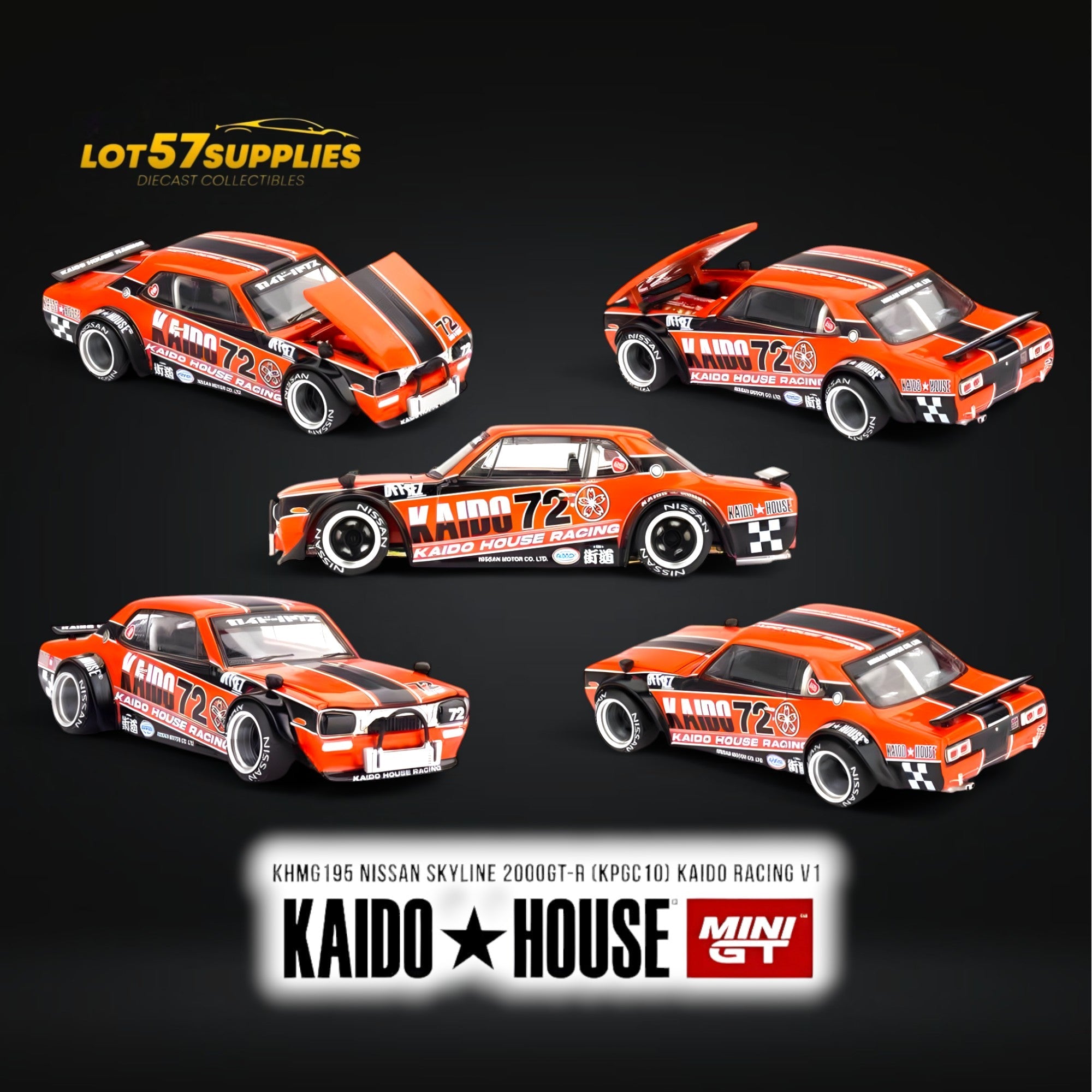 Mini-GT x KAIDO Nissan Skyline 2000GT-R (KPGC10) Kaido Racing V1 1:64
