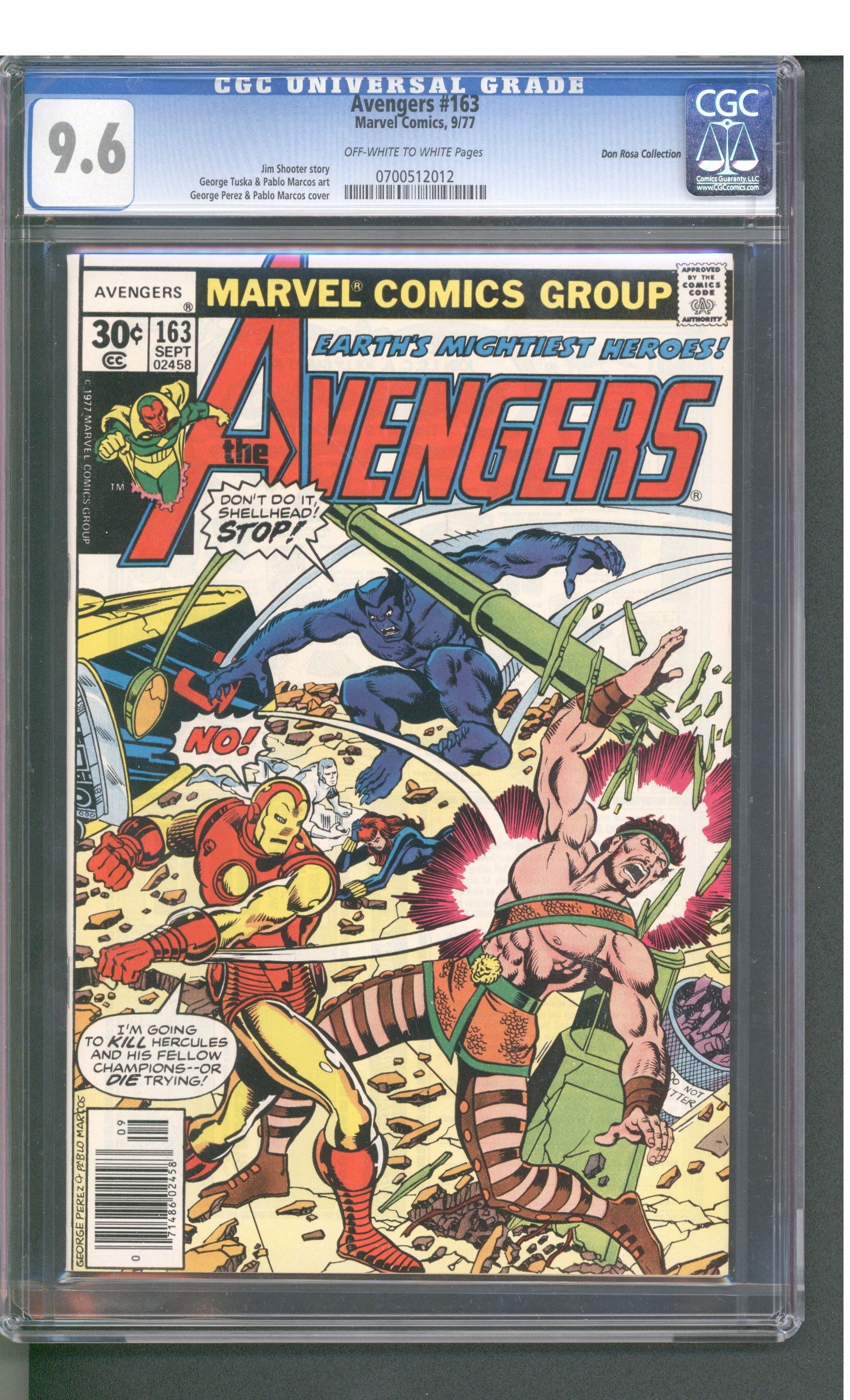 Avengers #163 (9/77) Graded CGC 9.6 Don Rosa Collection