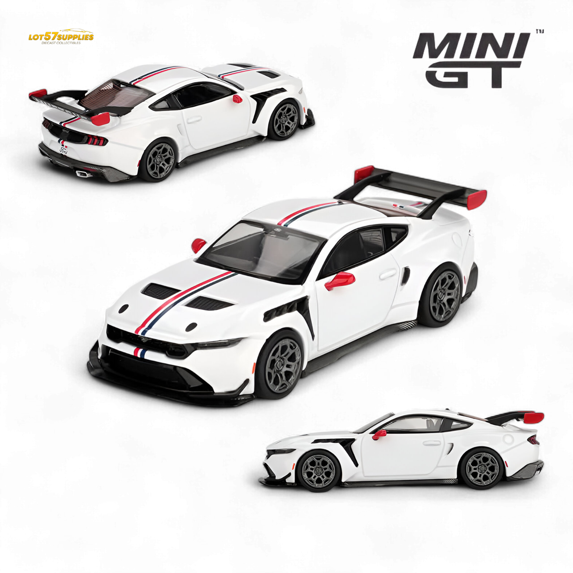 (Pre-Order) MiniGT Ford Mustang GTD Spirit of America - White 1:64