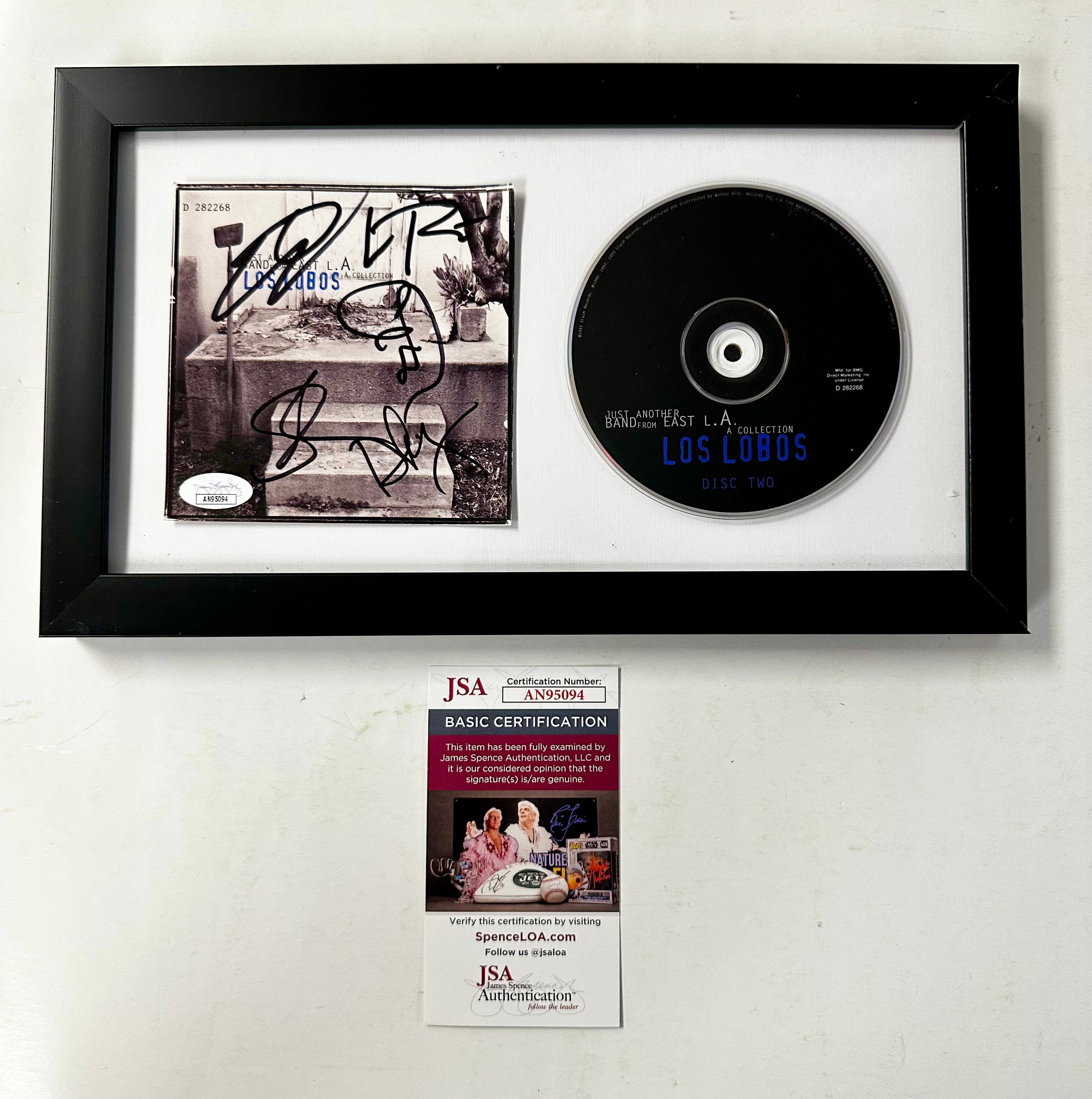 David, Caesar, Conrad, Louie & Steve Complete Signed Los Lobos Just A Band From East LA: A Collection CD Framed JSA COA