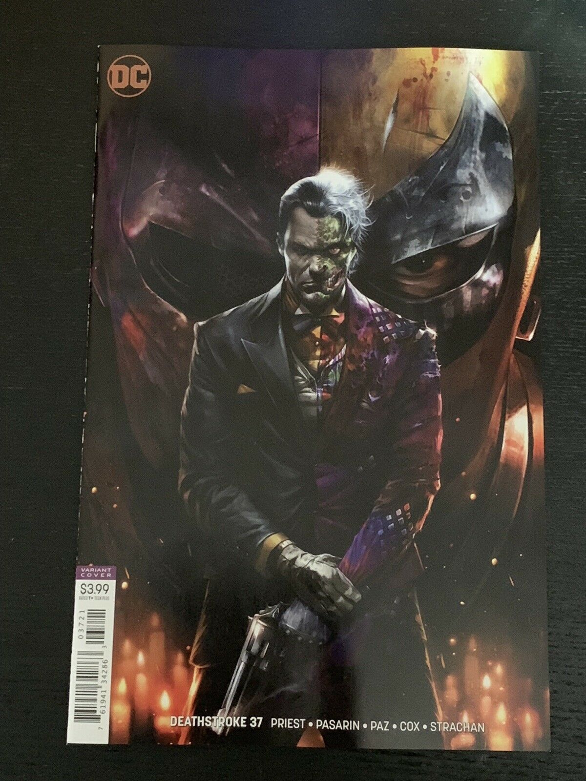 Deathstroke #37 Francesco Mattina Cover B Variant Two-Face Batman 2018