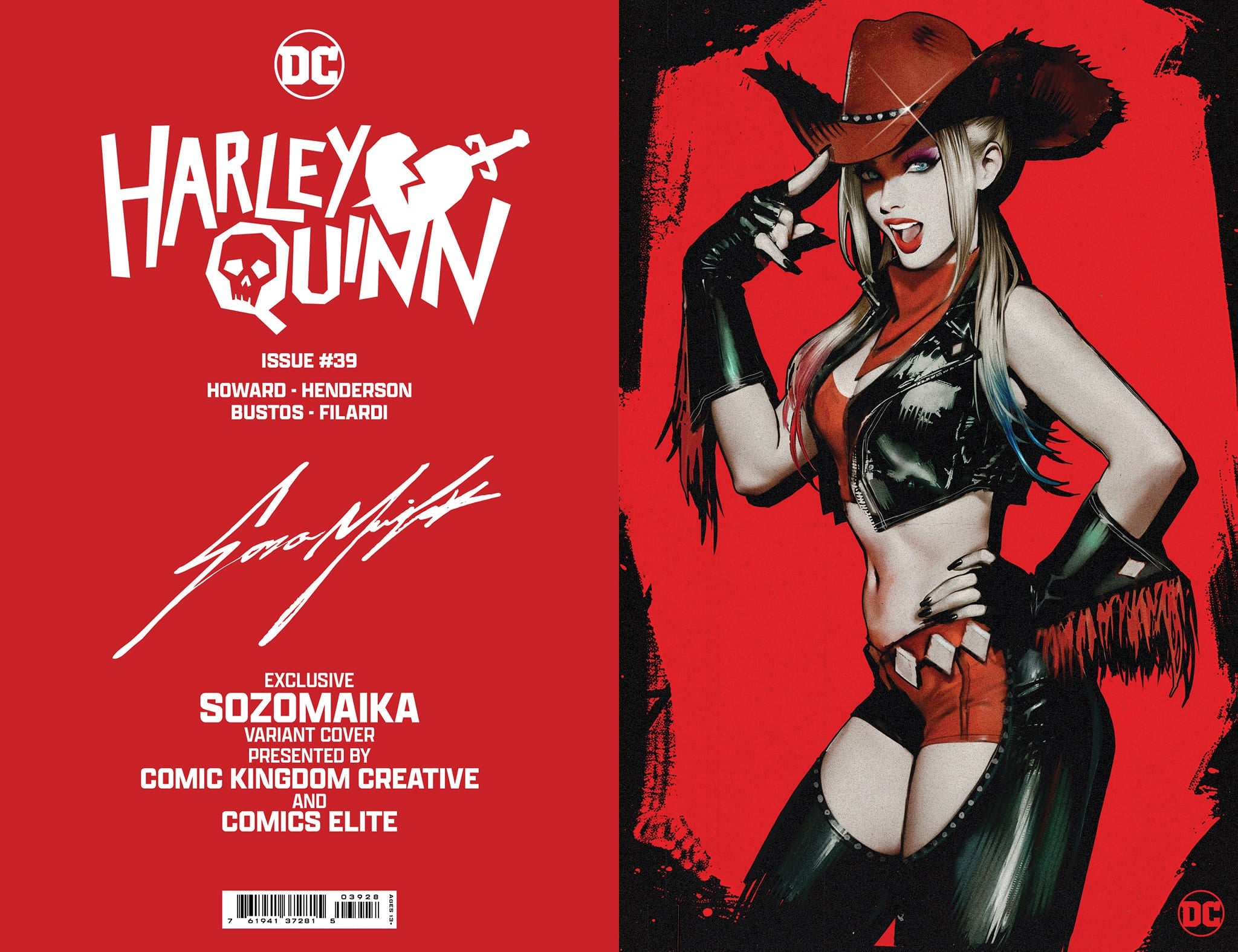 HARLEY #39 Virgin FOIL BY SOZOMAIKA C2E2 Black Saber Comics Exclusive!!