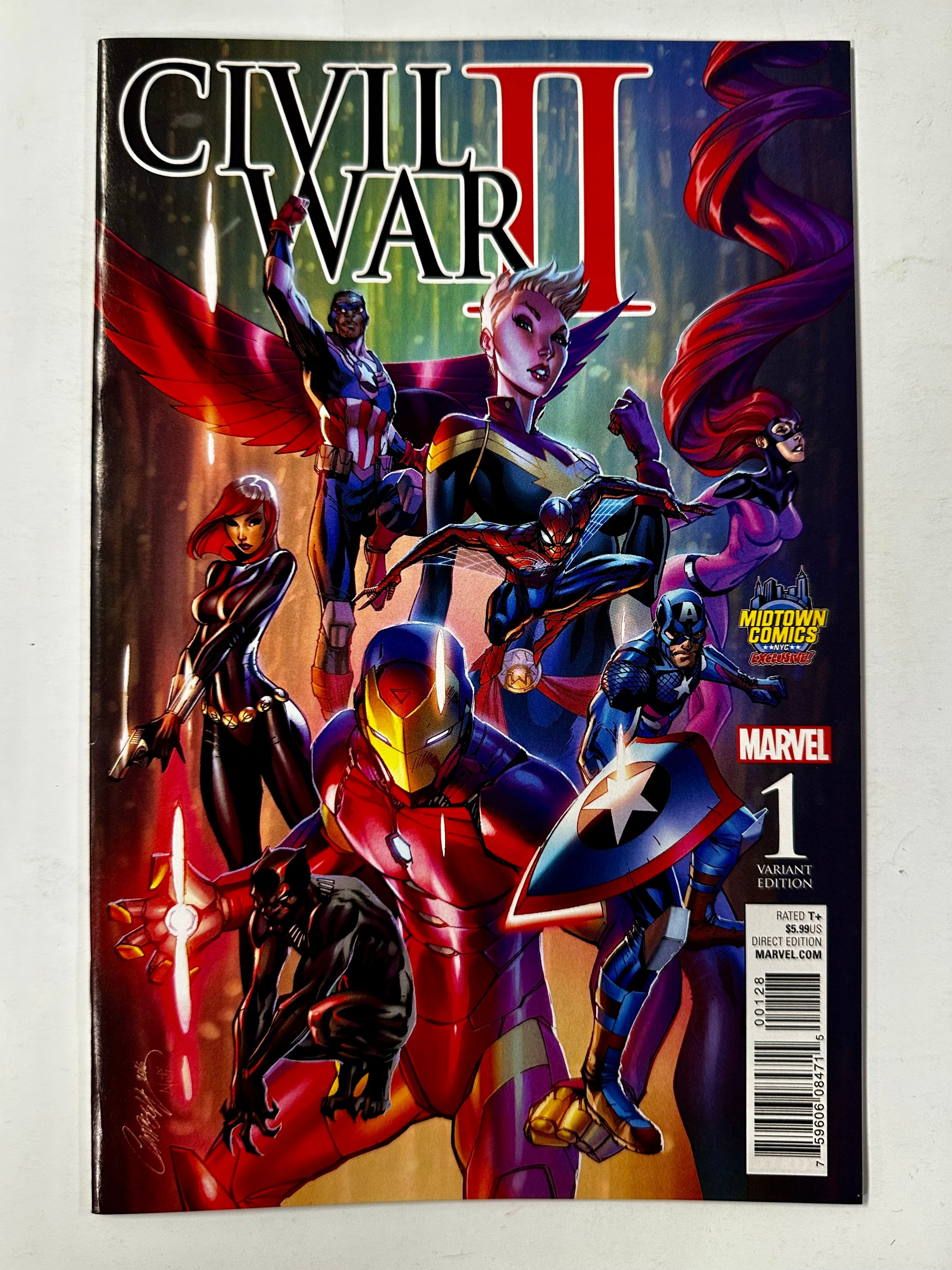 Civil War II #1 J Scott Campbell Midtown Variant Cover Captain Marvel Comics