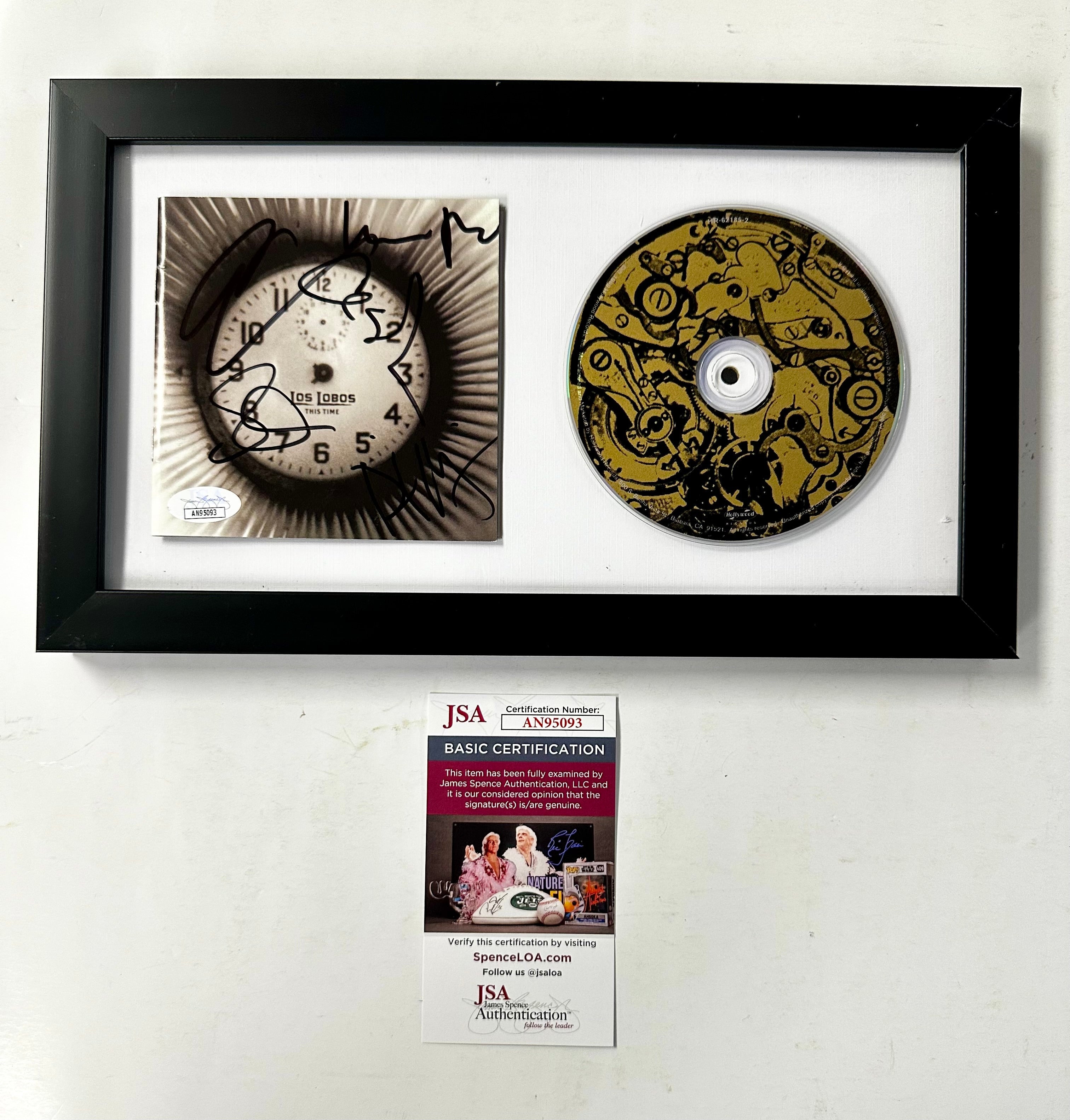 David, Caesar, Conrad, Louie & Steve Complete Signed Los Lobos This Time CD Framed JSA COA