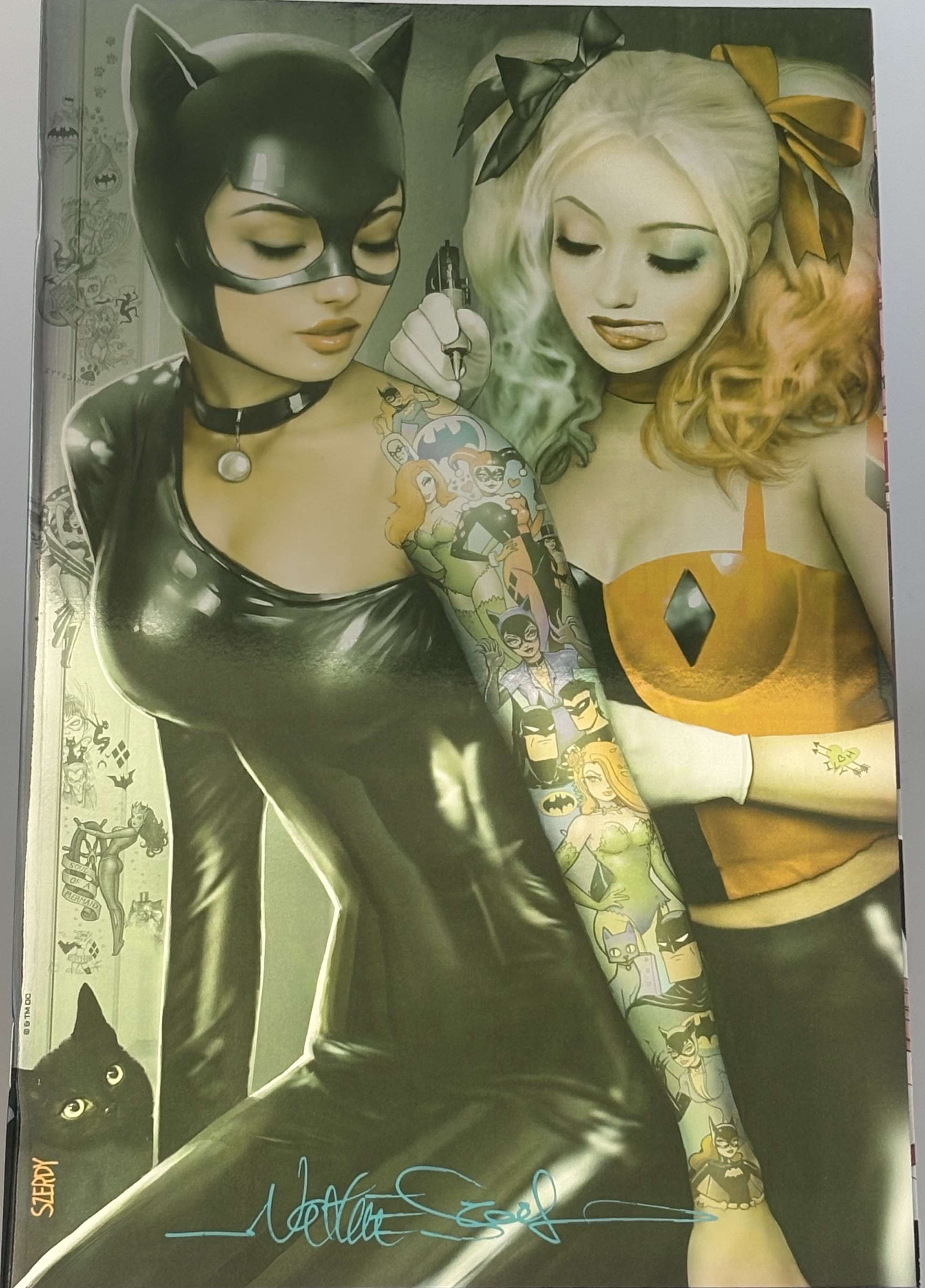 [Signed by Nathan Szerdy] [FOIL] HARLEY QUINN #31 NATHAN SZERDY (616) EXCLUSIVE CATWOMAN TATTOO FOIL VIRGIN VAR [IN STOCK]