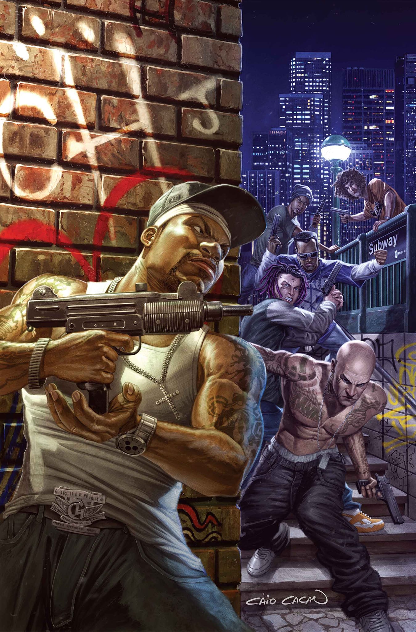 FAME: 50 CENT (CAIO CACAU PUNISHER HOMAGE VIRGIN) COMIC BOOK ~ TIDAL WAVE BIOGRAPHY