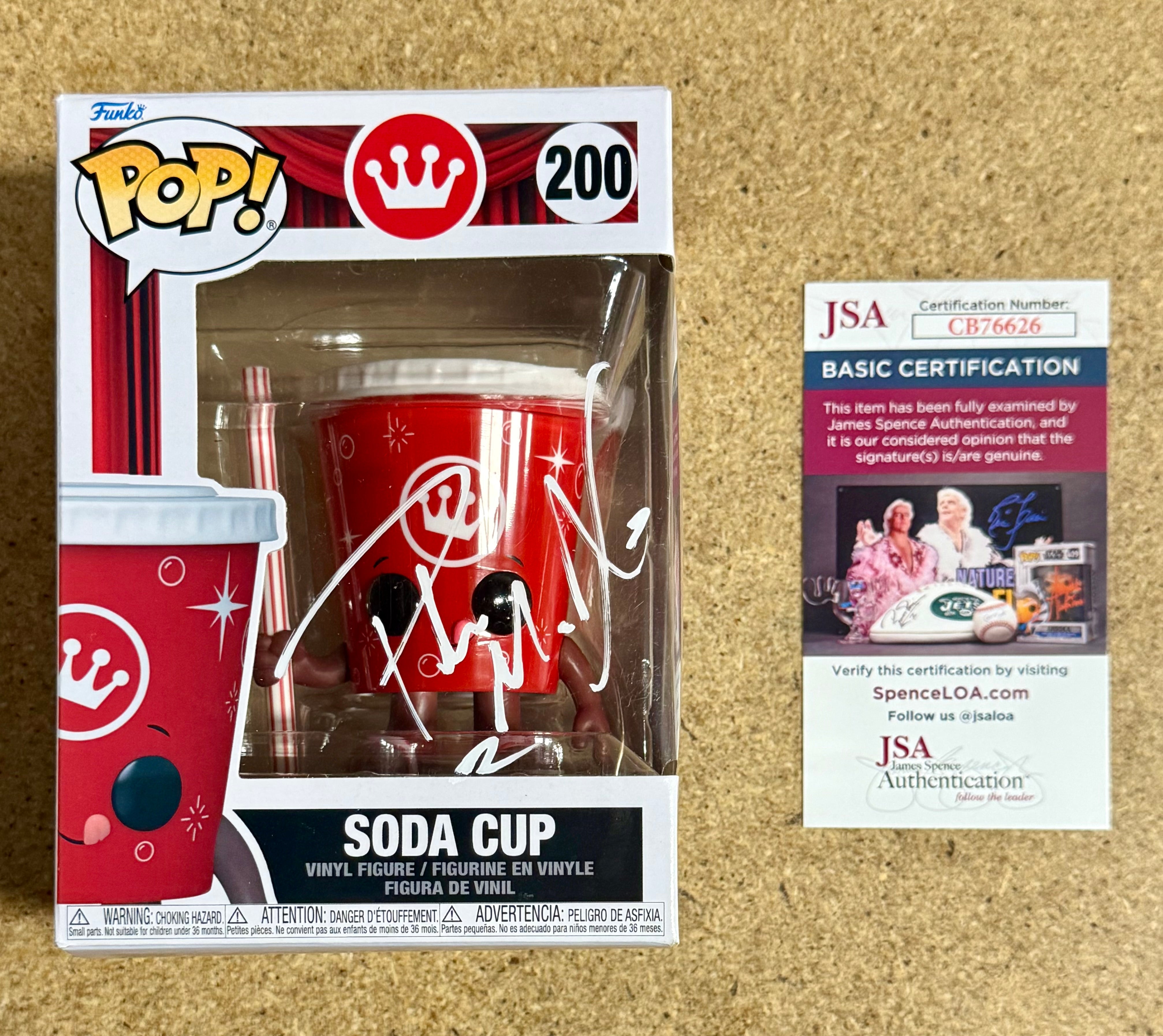 Pat McAfee - WWE - ESPN - NFL Signed Movie Theater Soda Cup Funko Pop! #200 With JSA COA