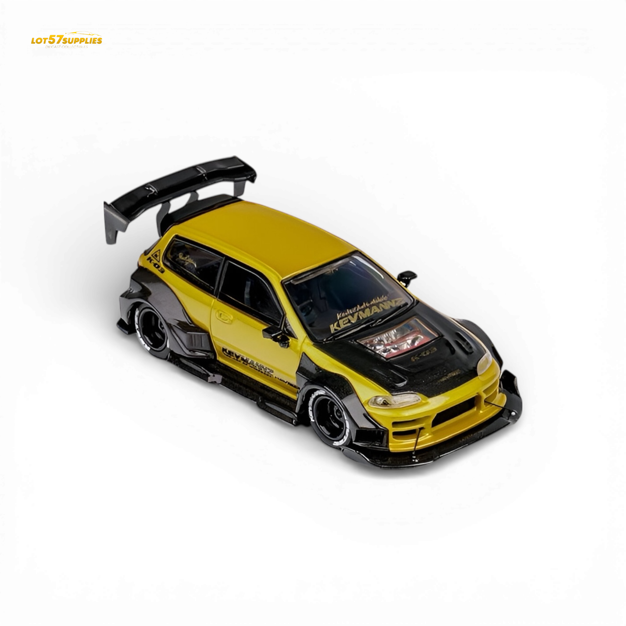 (Pre-Order) DCM Kevmannz Civic EG Ver.1 - Gold Carbon Fiber Short Tail 1:64