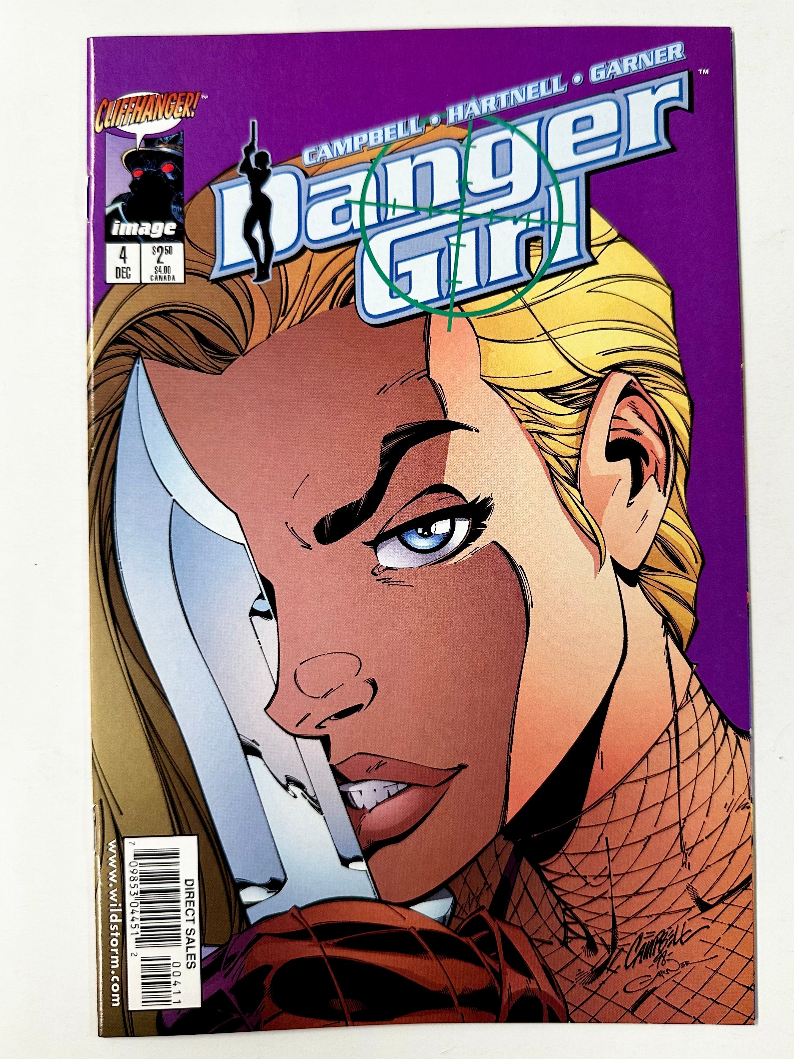 Danger Girl #4 J Scott Campbell Large Knife Variant Image Cliffhanger 1998