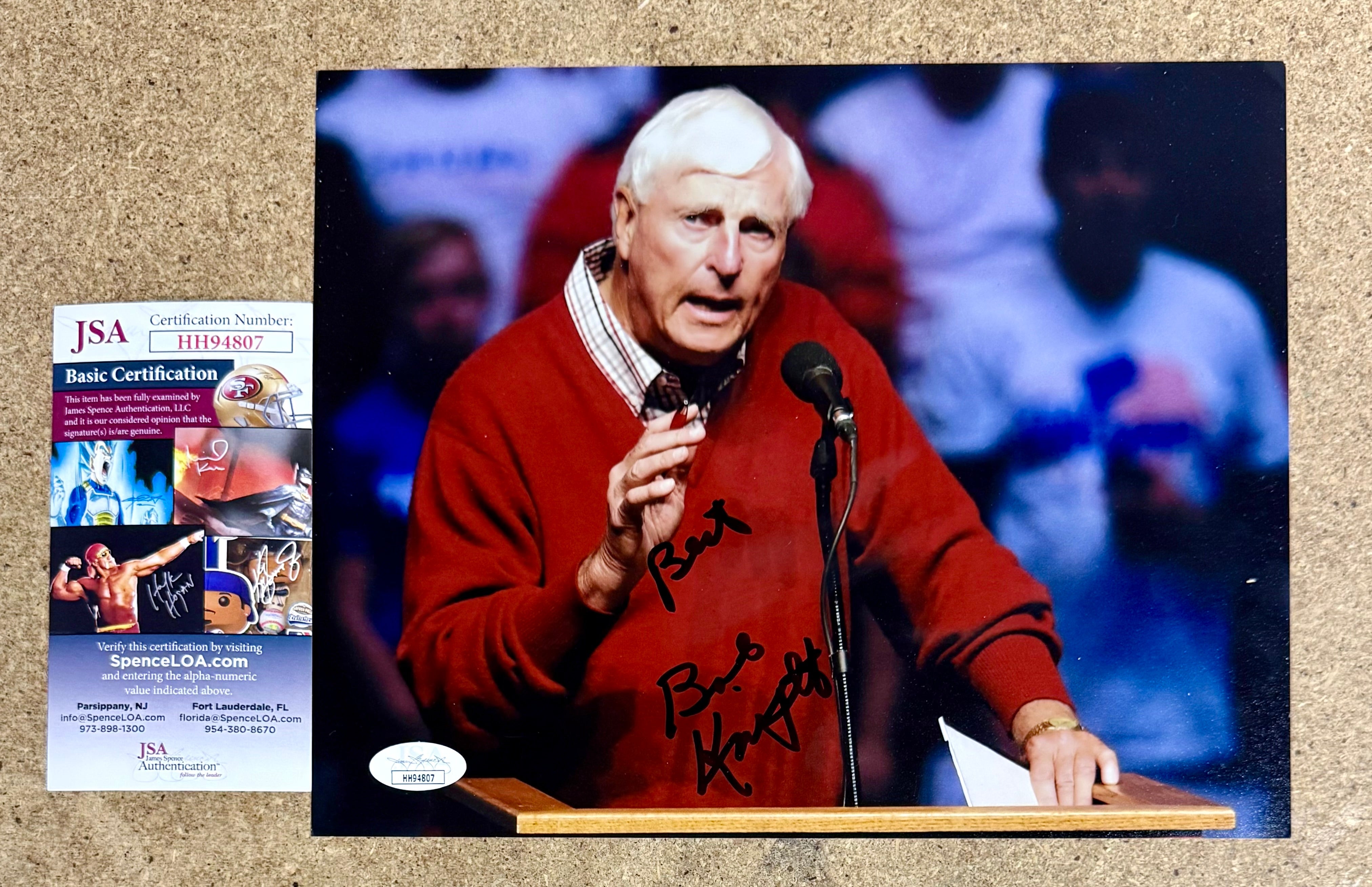 Bob “Bobby” Knight Signed 8x10 Photo Indiana Hoosiers NCAA Basketball With JSA COA