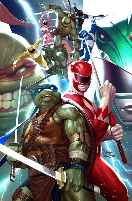 POWER RANGERS TEENAGE MUTANT NINJA TURTLES #1 SSCO 5 STAR EXCLUSIVES INHYUK LEE VIRGIN VARIANT 2019