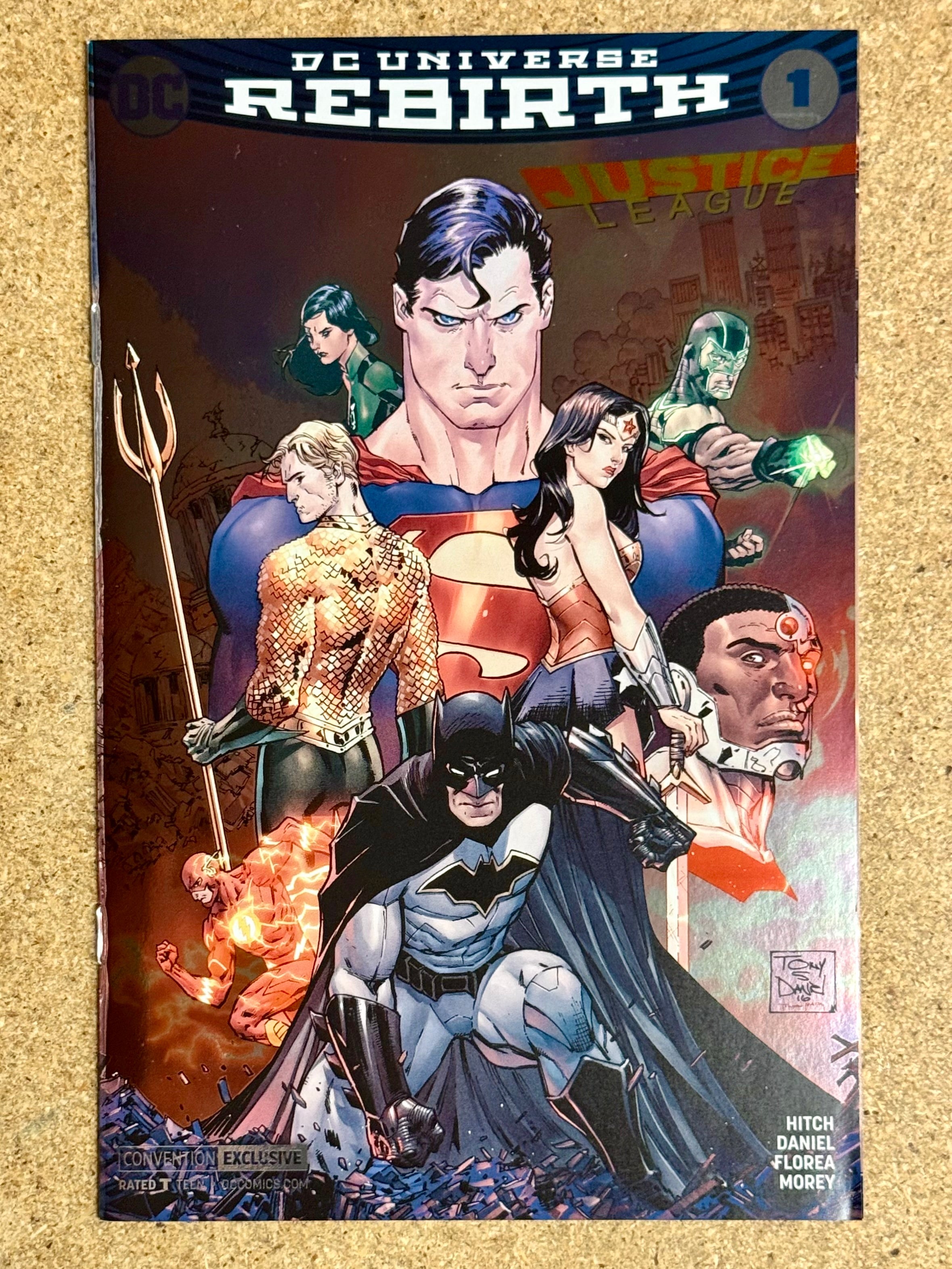 DC Comics Justice League Rebirth #1 Tony Daniel Convention Exclusive FOIL Variant