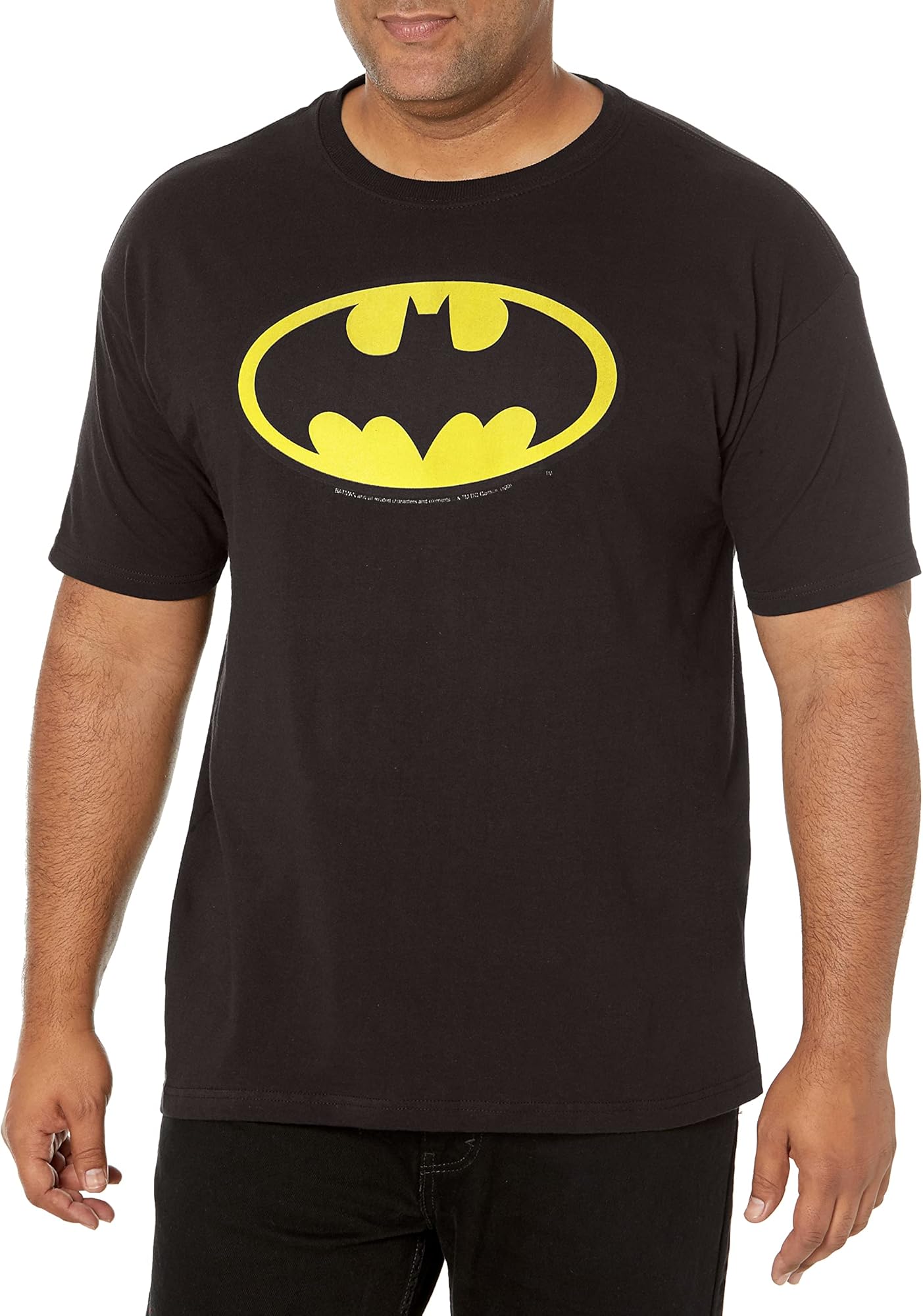 DC Comics Men's Batman Basic Logo Black
