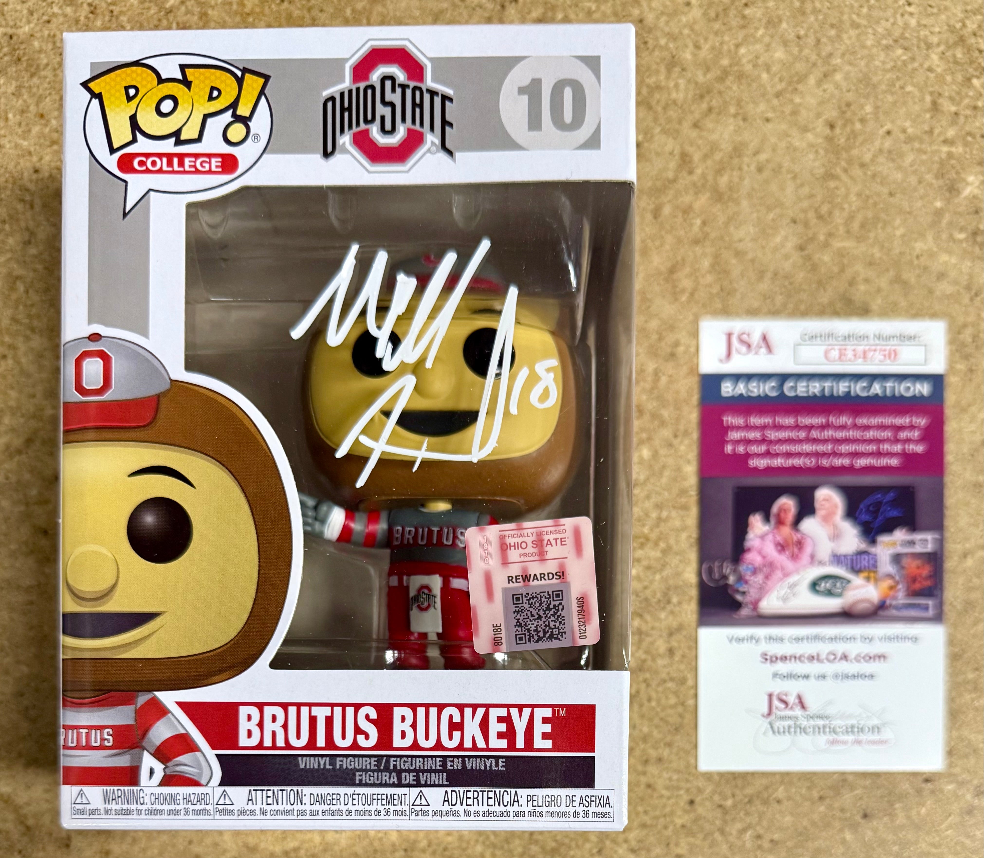 Will Howard National Champ 2025 QB Signed Ohio State Funko Pop! #10 With JSA COA