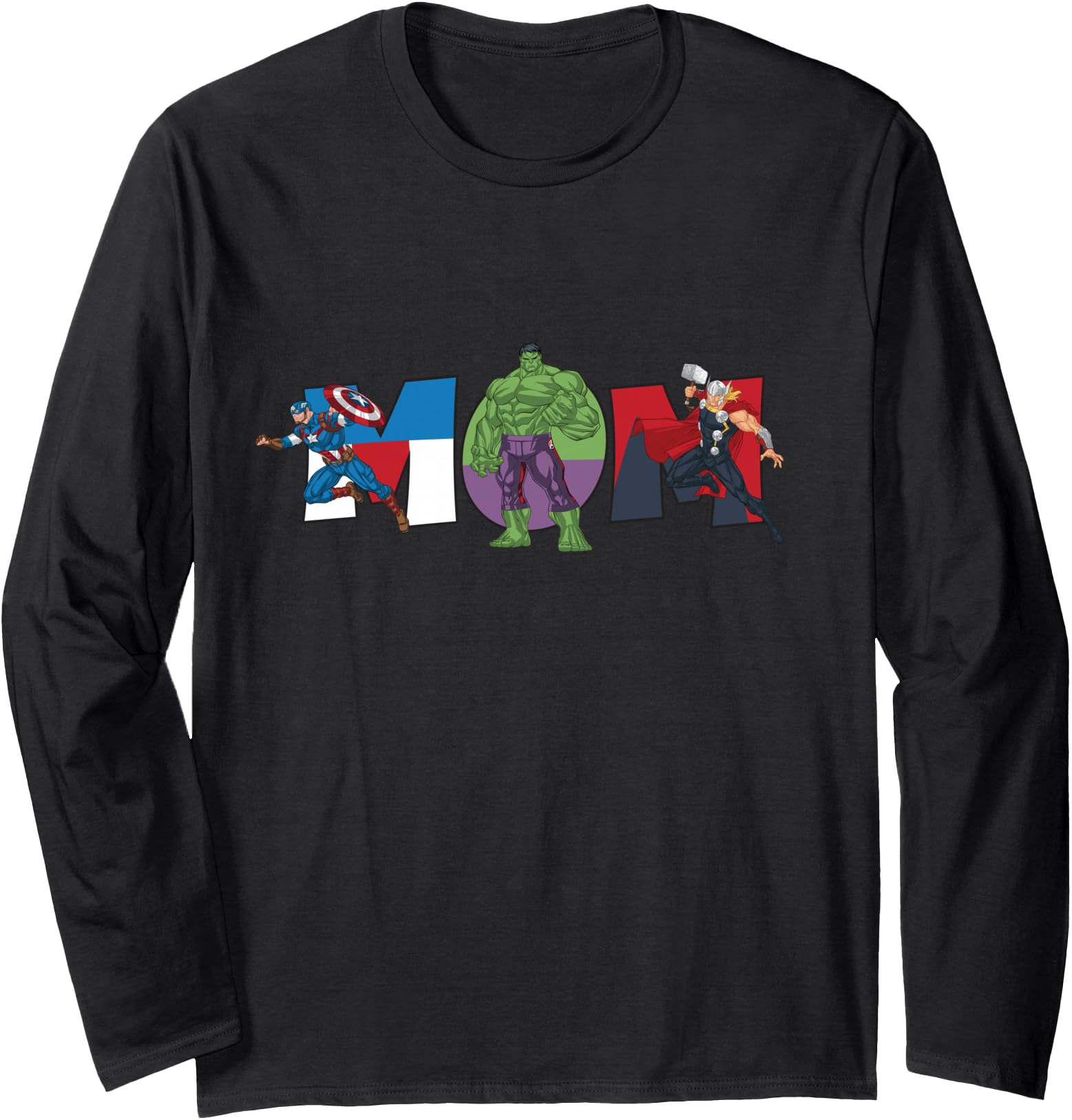 Marvel Avengers Team Mom Mother's Day Family Trip Birthday Long Sleeve