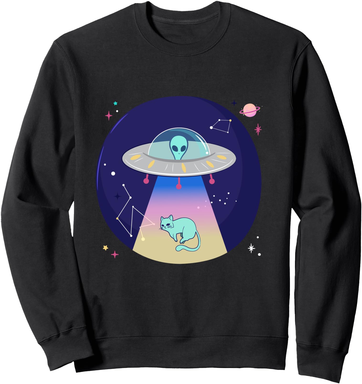 Space Alien Cat Kawaii Pastel Goth Japanese Anime Comic Sweatshirt