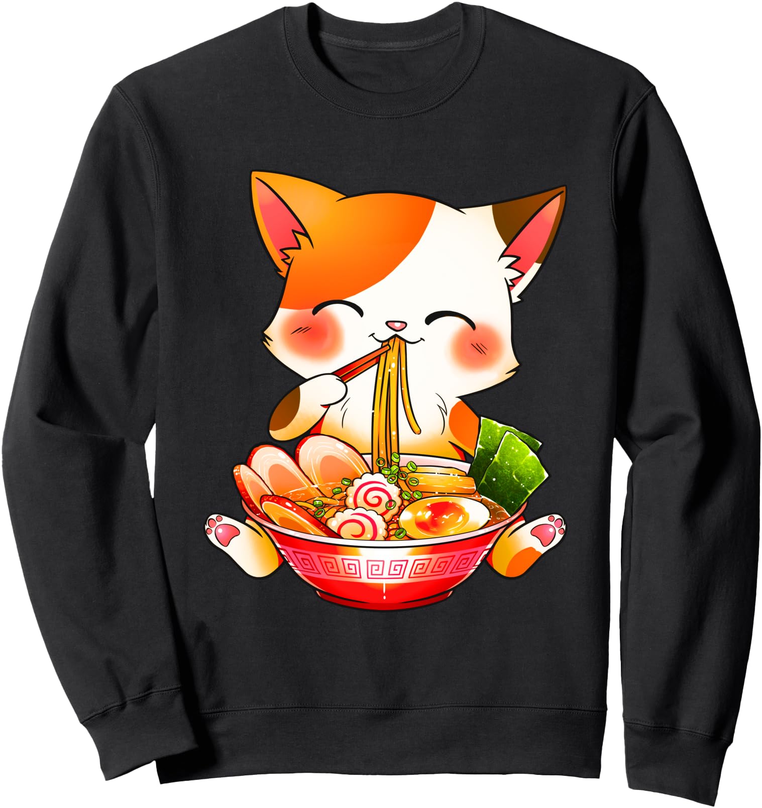 Ramen Cat Neko Anime Kawaii Japanese Merch Gifts Women Girls Sweatshirt