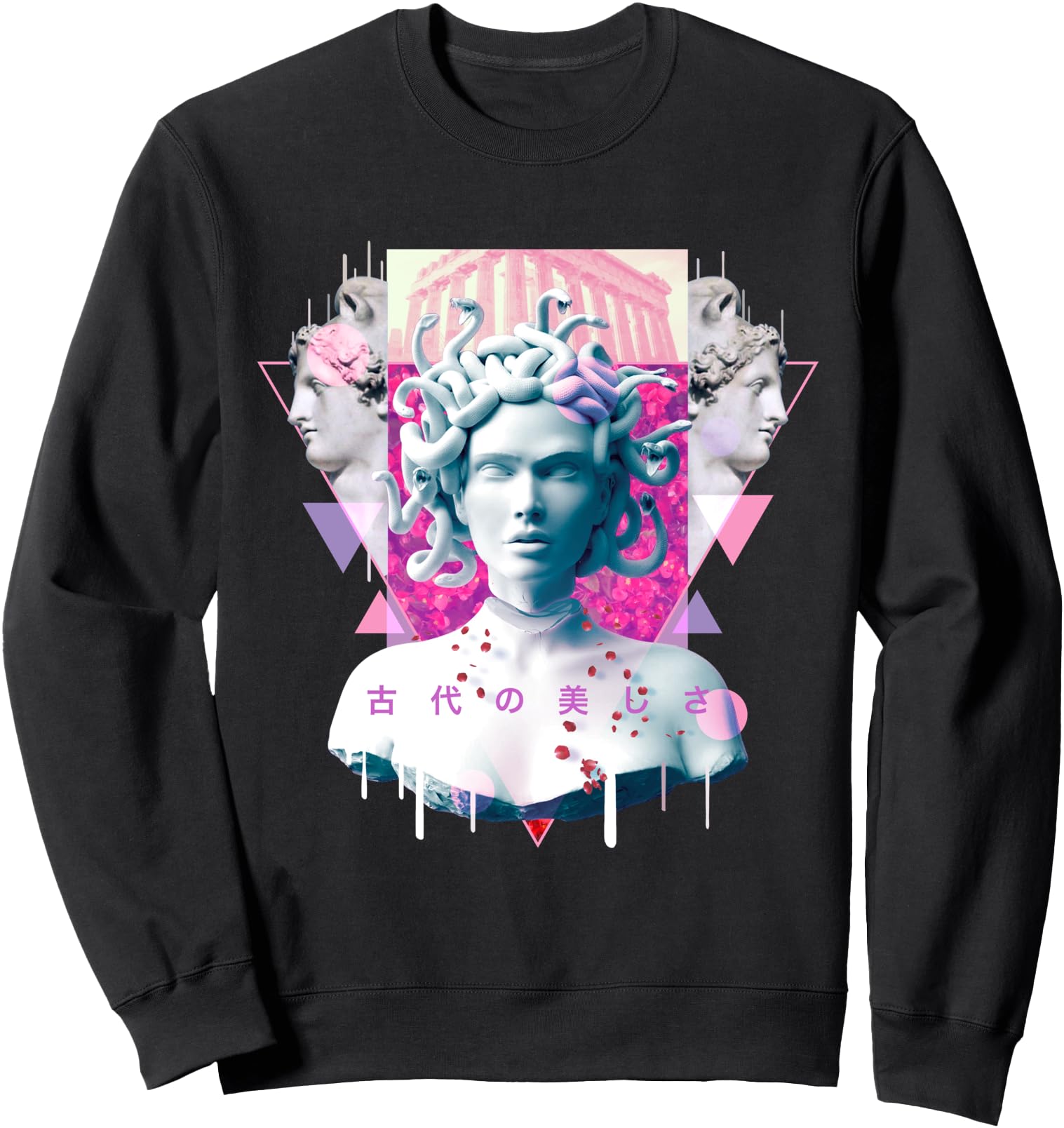 Vaporwave Medusa Statue Aesthetic Retro Japanese Otaku Art Sweatshirt