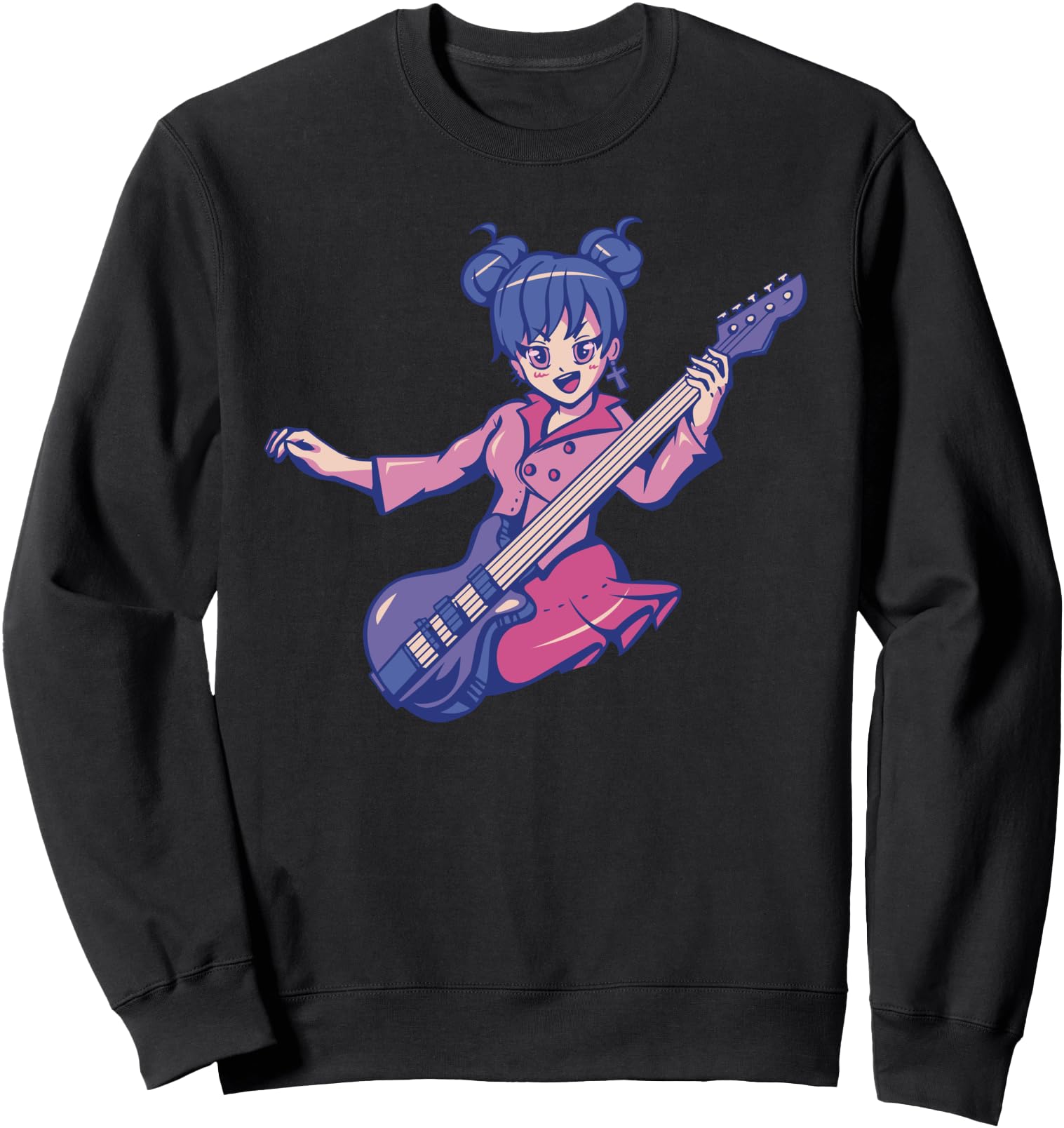 Electric Rock Guitar - Kawaii Anime Guitar Girl Japanese Sweatshirt