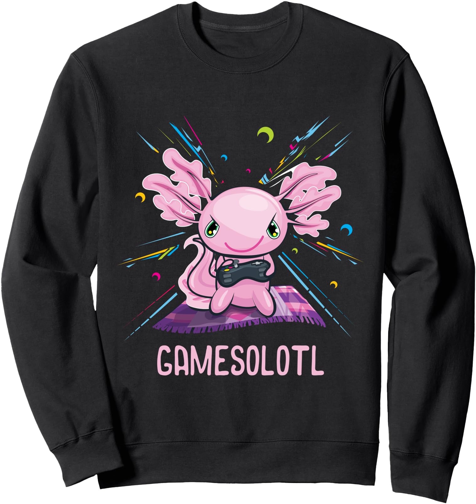 Gamer Axolotl Lover Gaming Japanese Anime Kawaii Axolotl Sweatshirt
