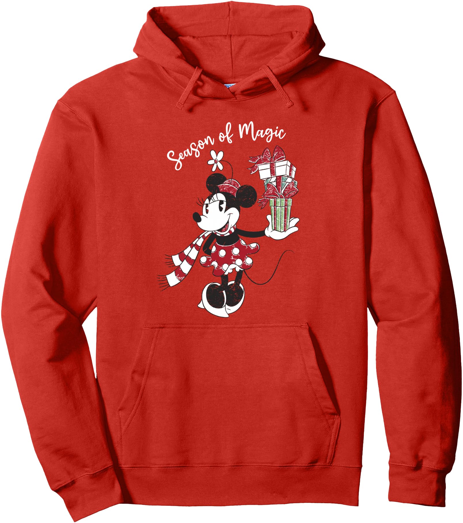 Disney Minnie Mouse Christmas Season Of Magic Distressed Pullover Hoodie