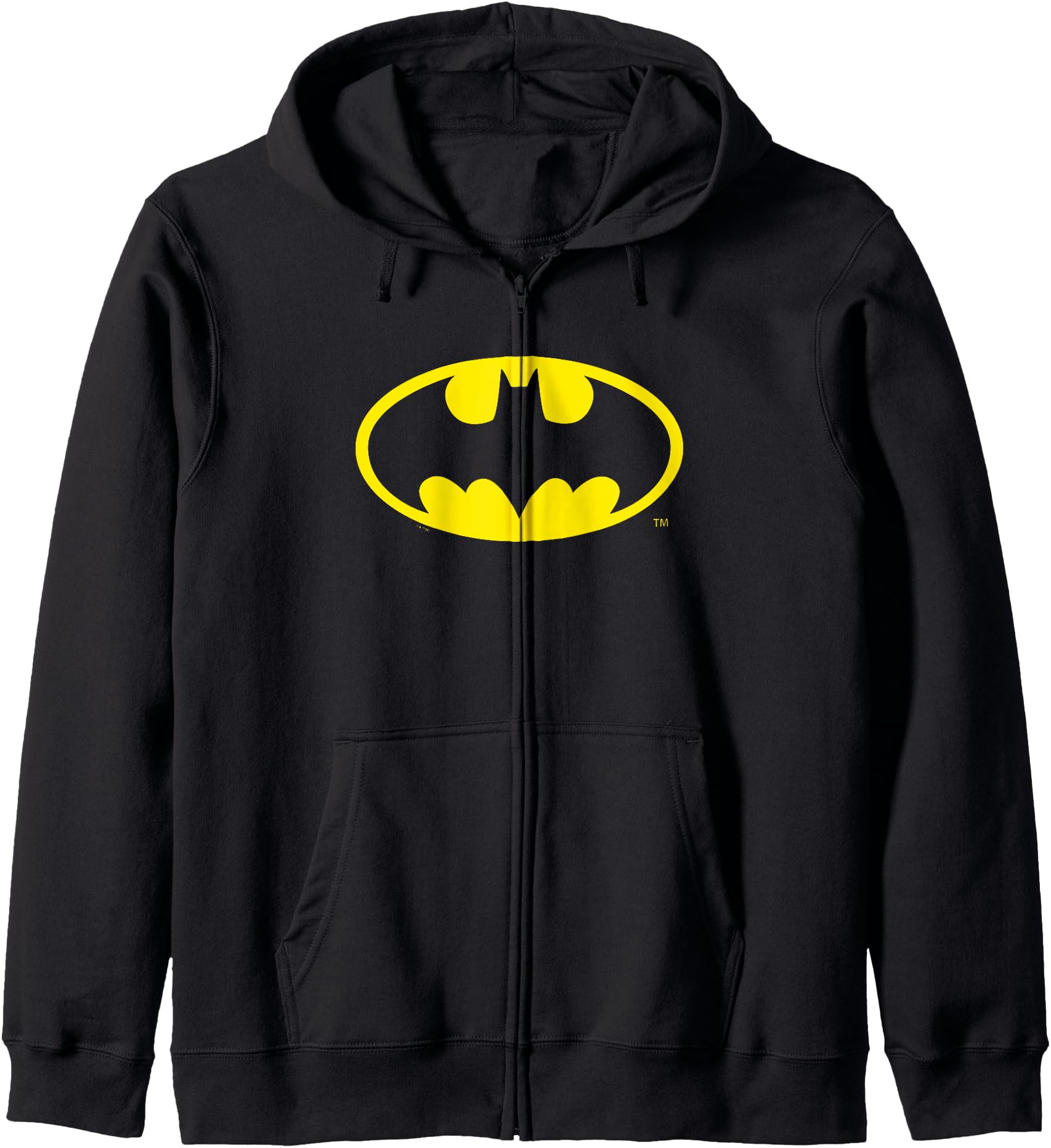 DC Comics Batman Classic Yellow Bat-Symbol Chest Logo Zip Hoodie
