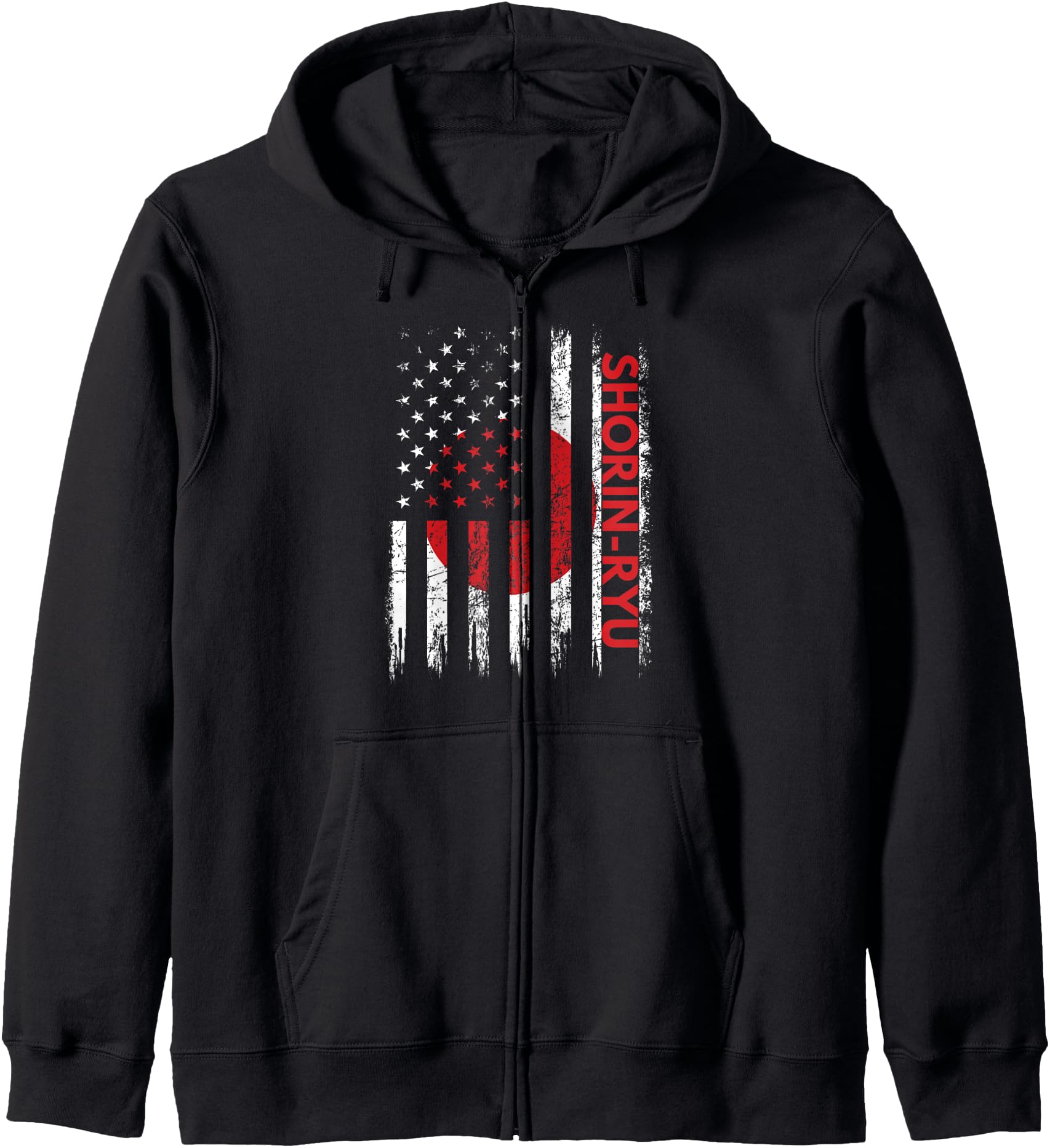 Shorin-Ryu Karate Martial Arts Training Japanese Flag Zip Hoodie