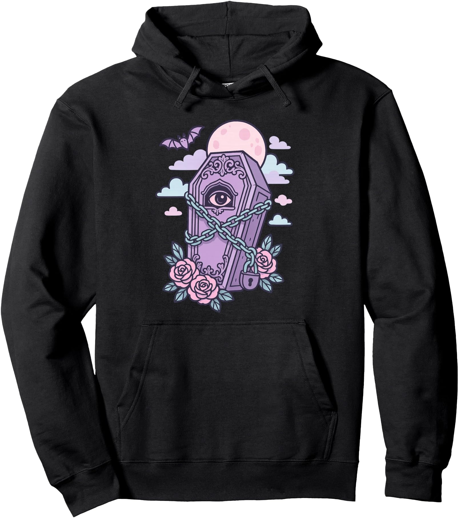 Pastel Gothic Coffin Kawaii Spooky Halloween Witchy Pullover Hoodie