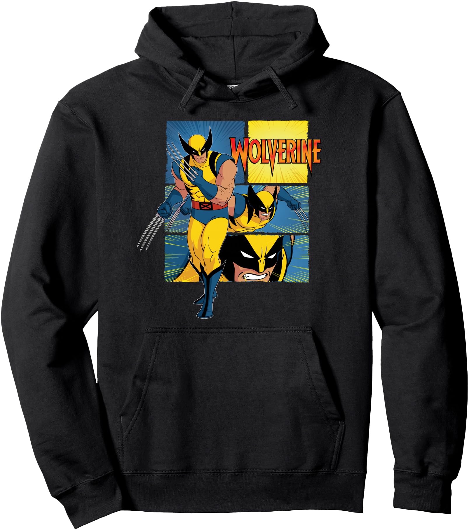 Marvel Studios X-Men '97 Wolverine Claws Logo Action Panels Pullover Hoodie