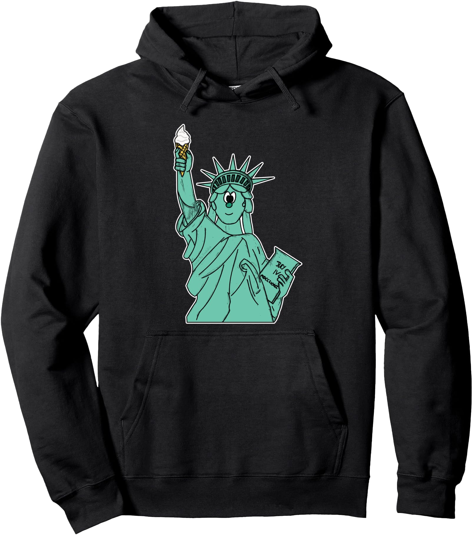 Statue Of Liberty Ice Cream Boys Girls Funny 4th July Pullover Hoodie