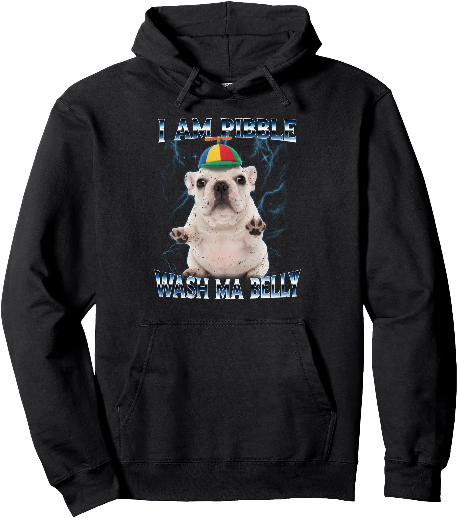 I am Pibble Dog Puppy Wash Clean My Belly Funny Meme Pullover Hoodie
