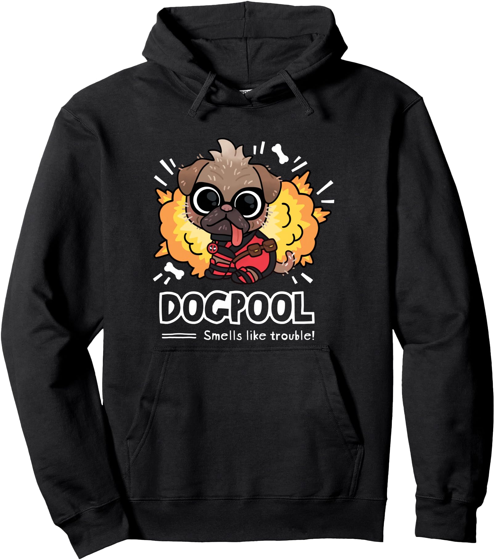 Marvel Deadpool & Wolverine Smells Like Trouble Dogpool Pullover Hoodie