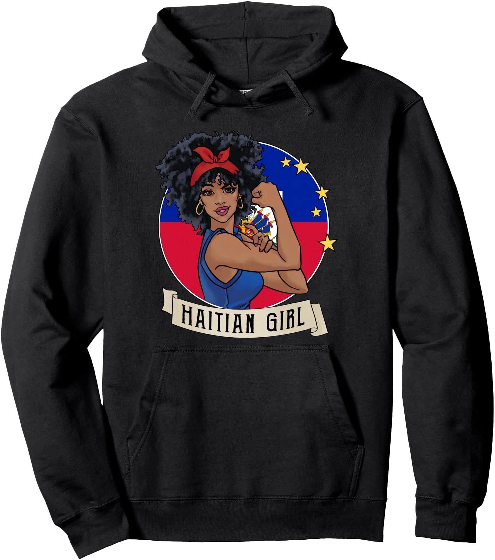 Haitian Girl Haiti Flag Merchandise Ayisyen Ayiti Haitienne Pullover Hoodie