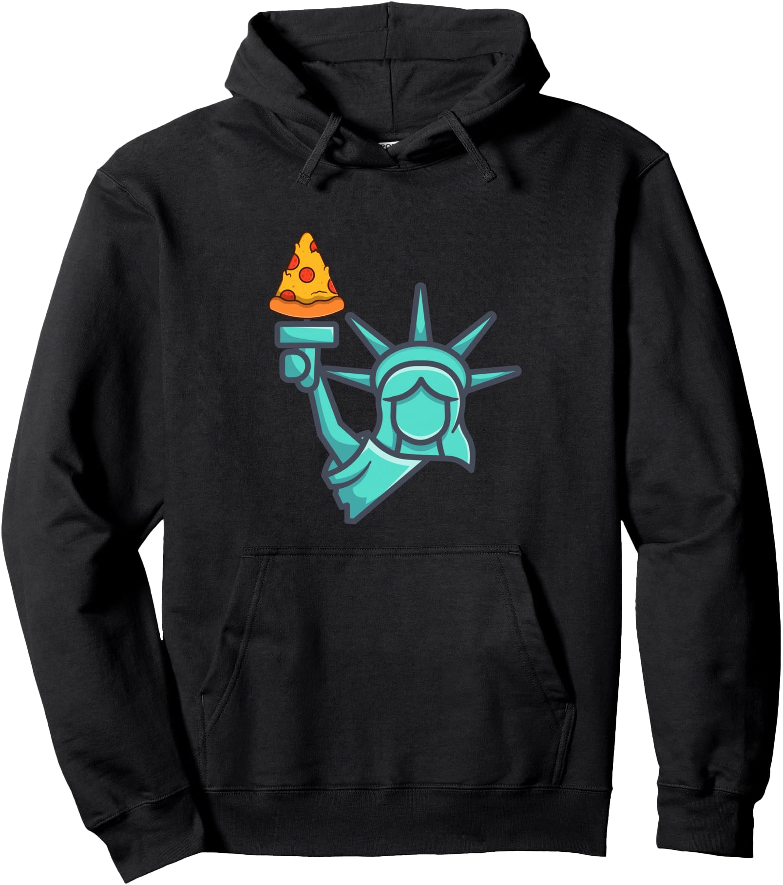 Pizza Statue of Liberty New York City Famous Food Pizzas Pullover Hoodie