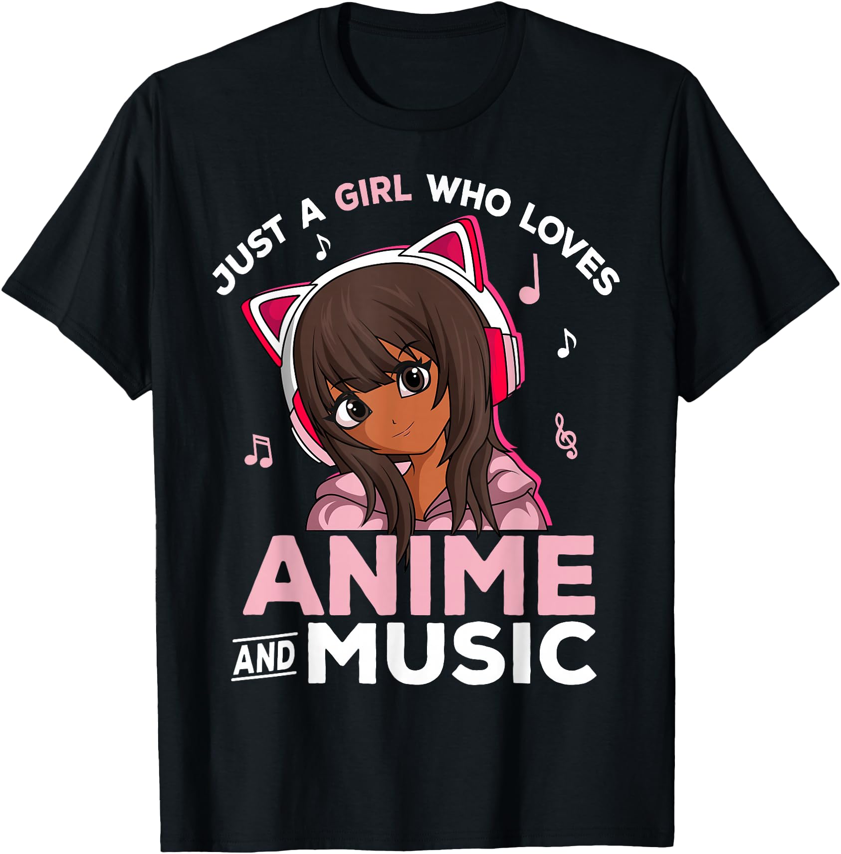 Just A Girl Who Loves Anime and Music Black Girl Anime Merch