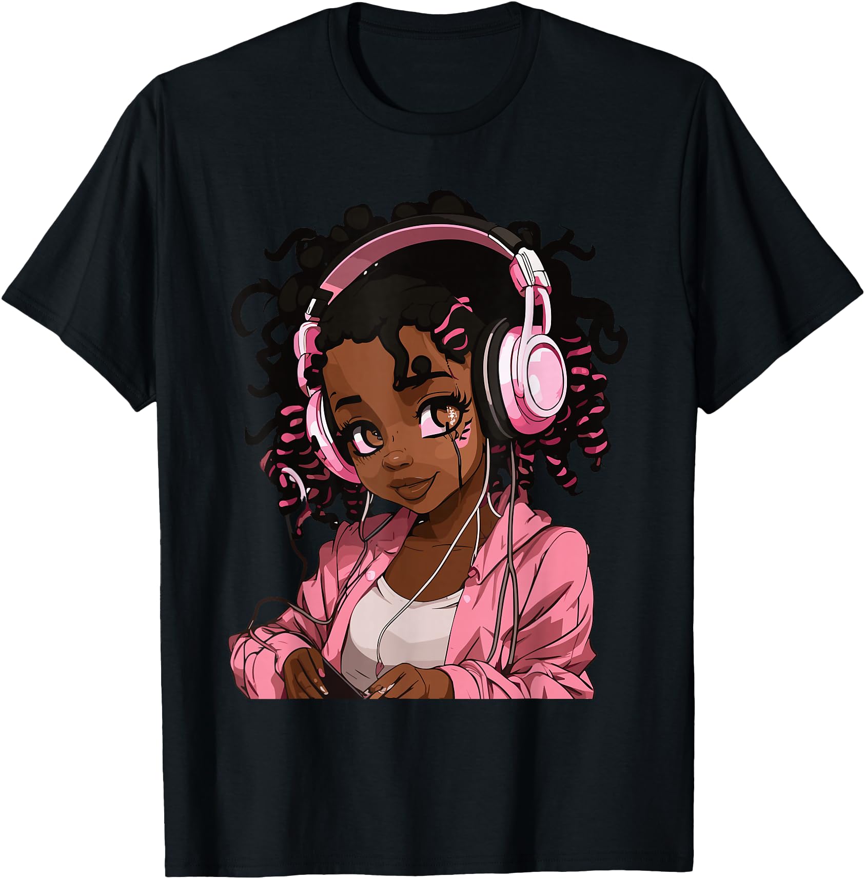 Anime and Music Black Girl Anime Merch Afro African American