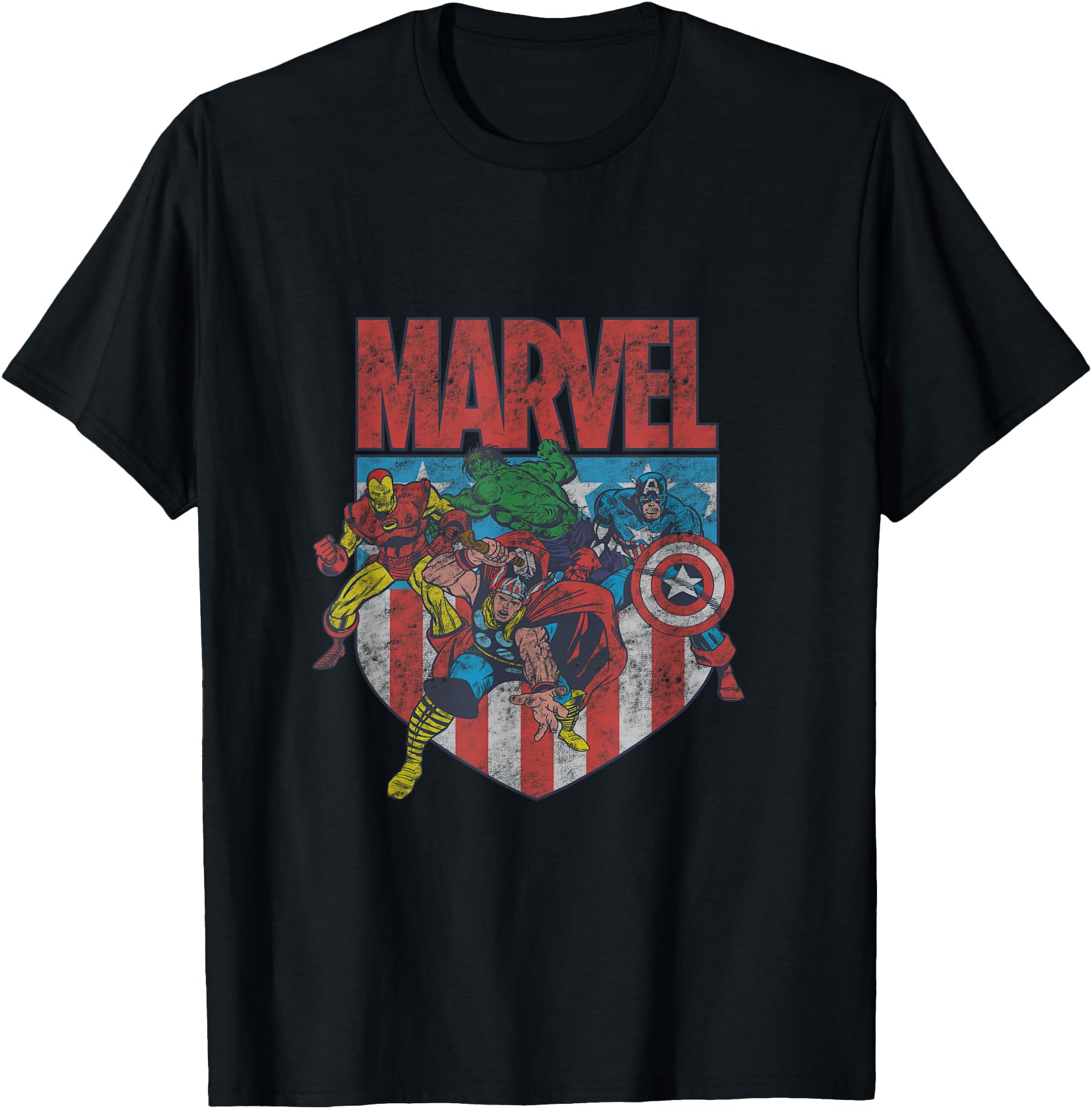 Marvel Comics Retro Classic 4th Of July Avengers Distressed