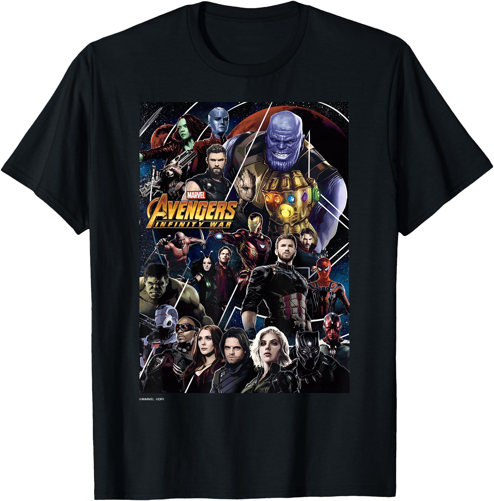 Marvel Avengers Infinity War Group Poster Graphic T-Shirt