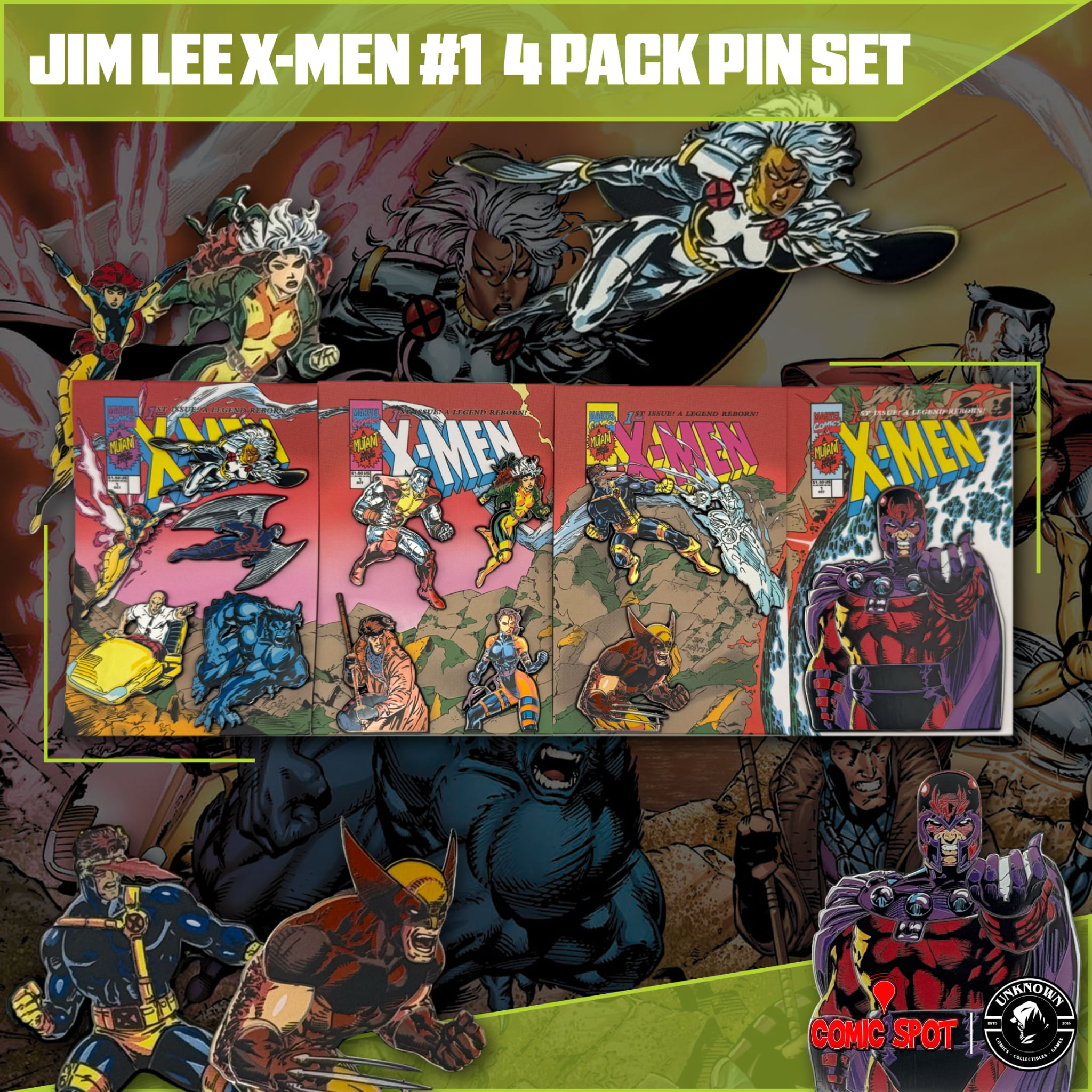 Jim Lee X-Men #1 4 Pack Exclusive Enamel Pin Set Only 250 Made (08/06/2025)
