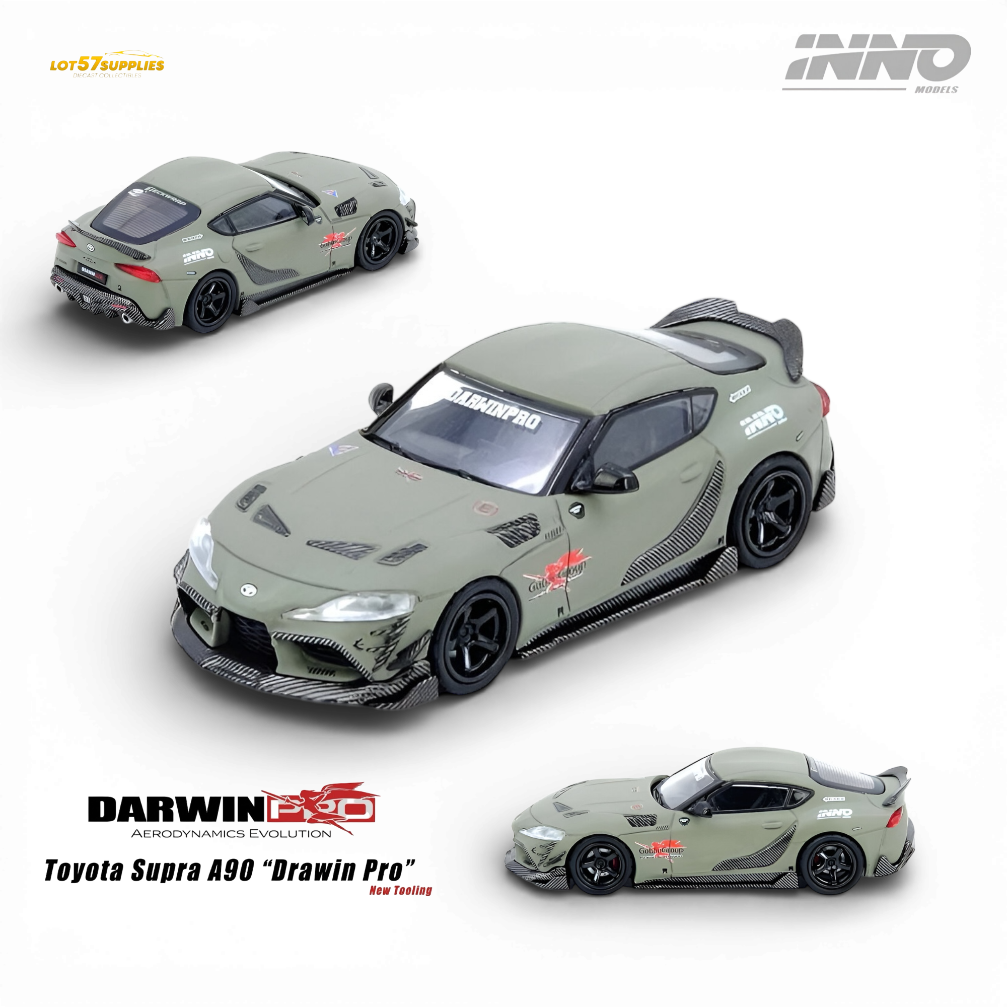 (Pre-Order) INNO64 Toyota Supra A90 Darwin Pro - Matt Green 1:64