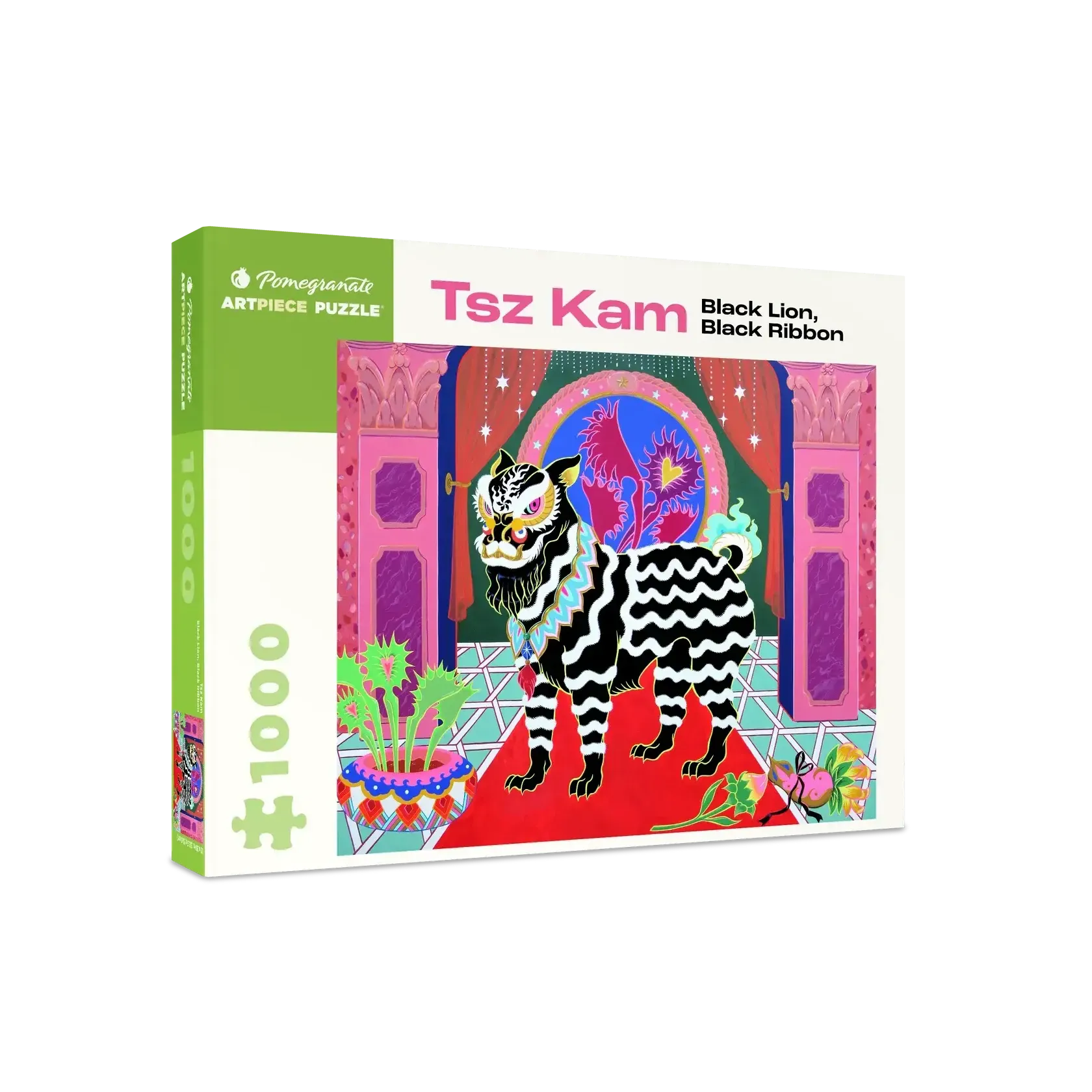 Black Lion, Black Ribbon 1000 Piece Jigsaw Puzzle Pomegranate