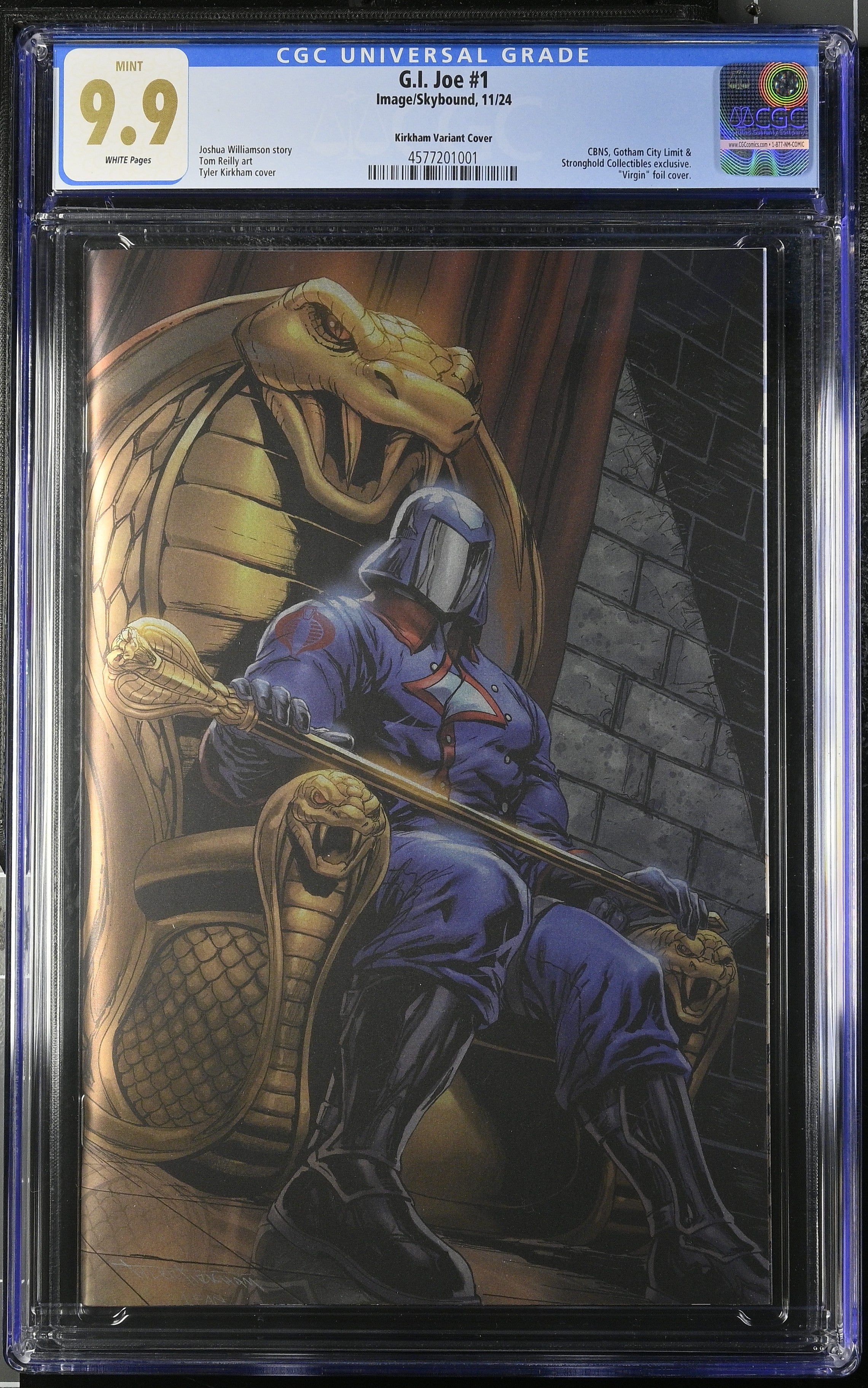 💎G.I. Joe #1 Tyler Kirkham Virgin Foil Exclusive CGC 9.9