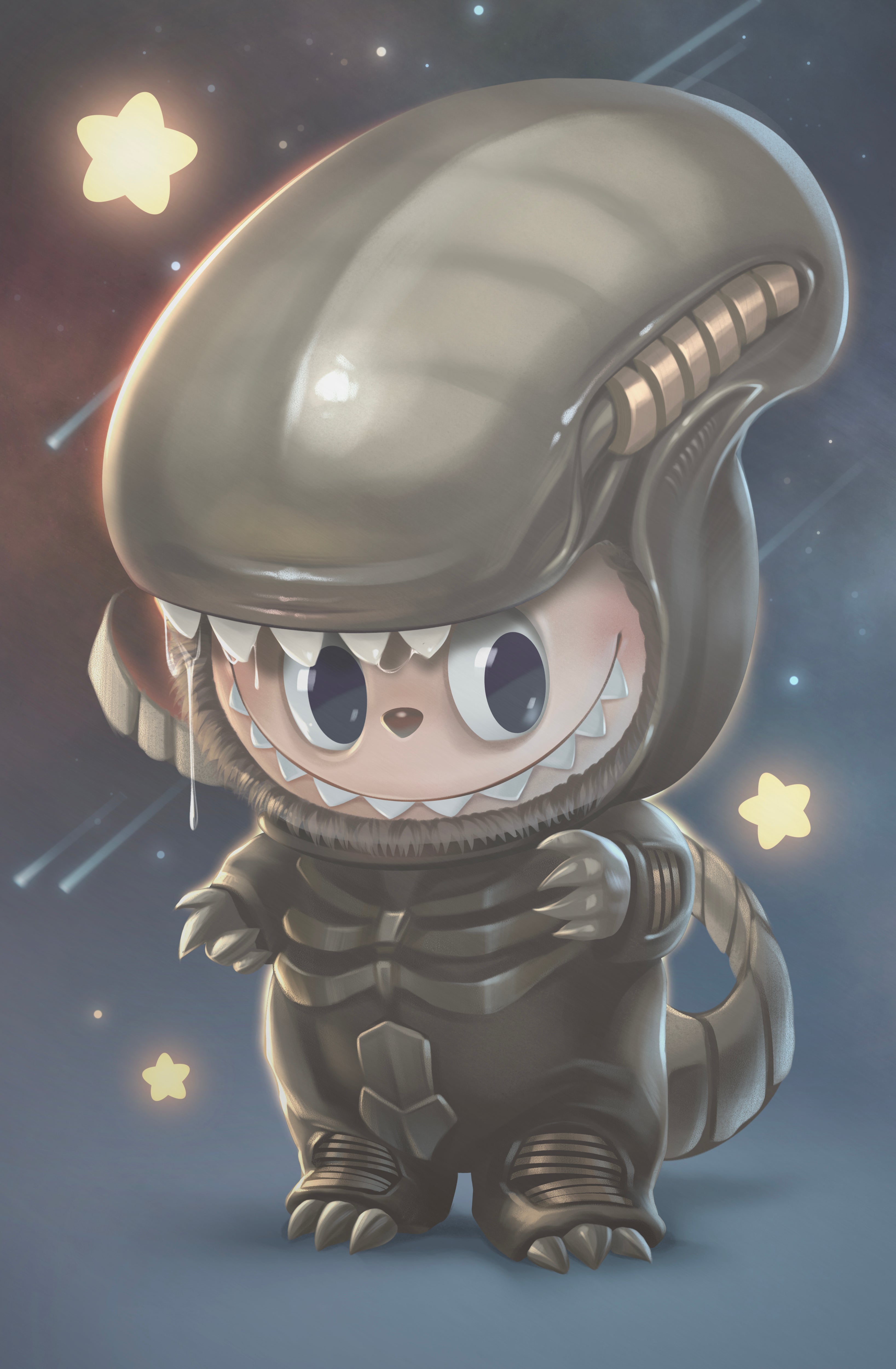 FAME: KASING LUNG SPACE MONSTER (Creator of the Labubu) - KATYA SINYUKHINA FOIL FANEXPO DALLAS 2025 EXCLUSIVE