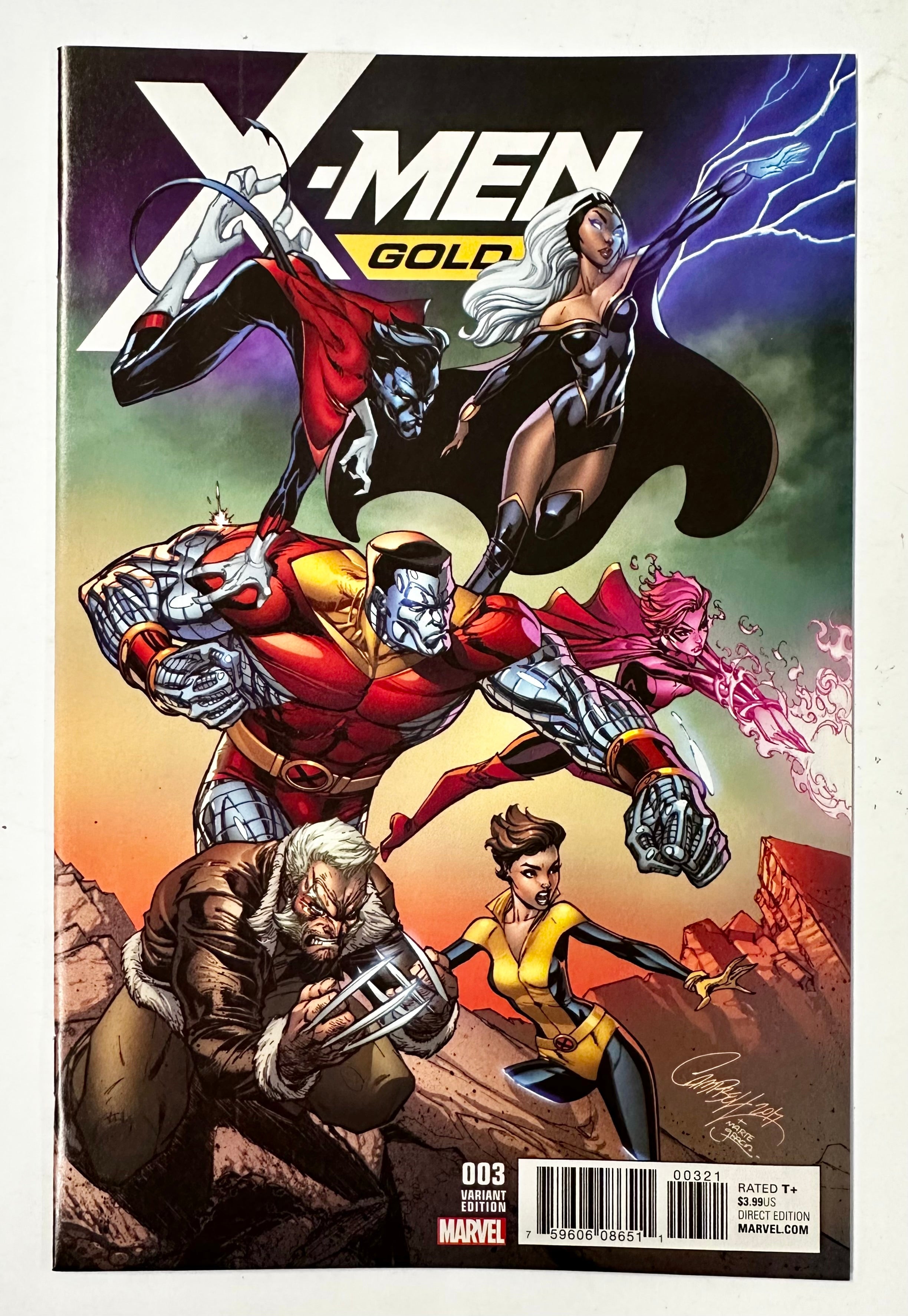 X-Men Gold #3 J Scott Campbell Incentive Variant (Marvel Comics July 2017)