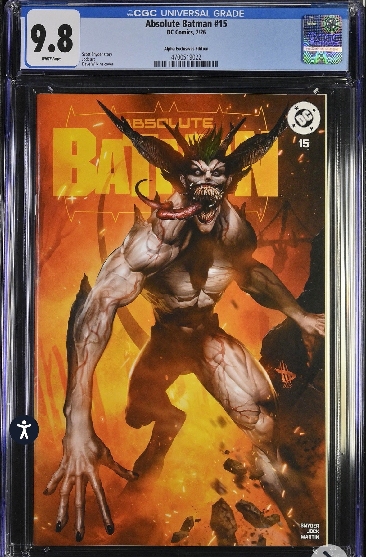 CGC 9.8 ABSOLUTE BATMAN #15 Dave Wilkins (1st Absolute Joker) options