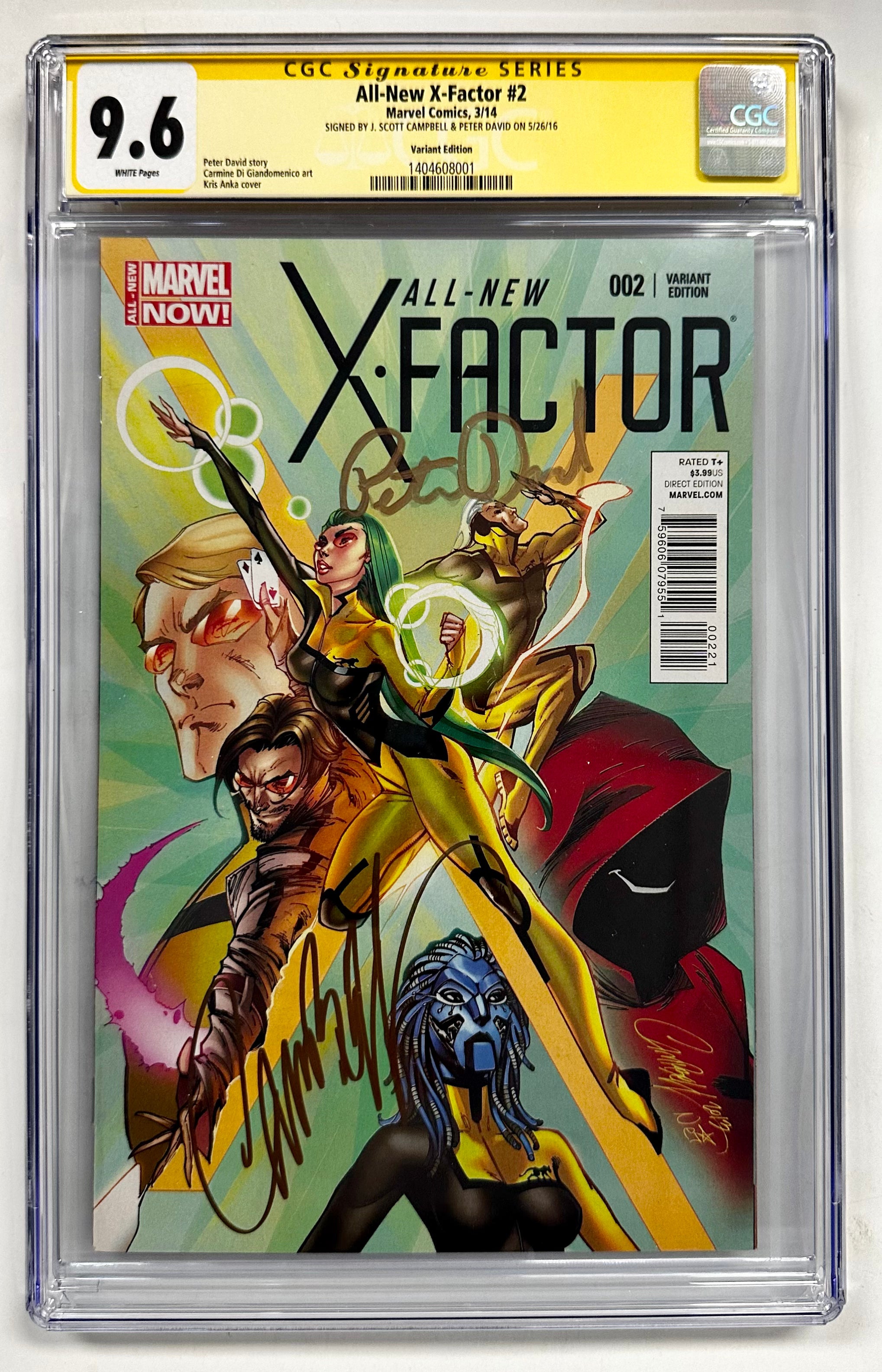 Marvel Comics All-New X-Factor #2 Variant CGC 9.6 Signed Campbell & Peter David