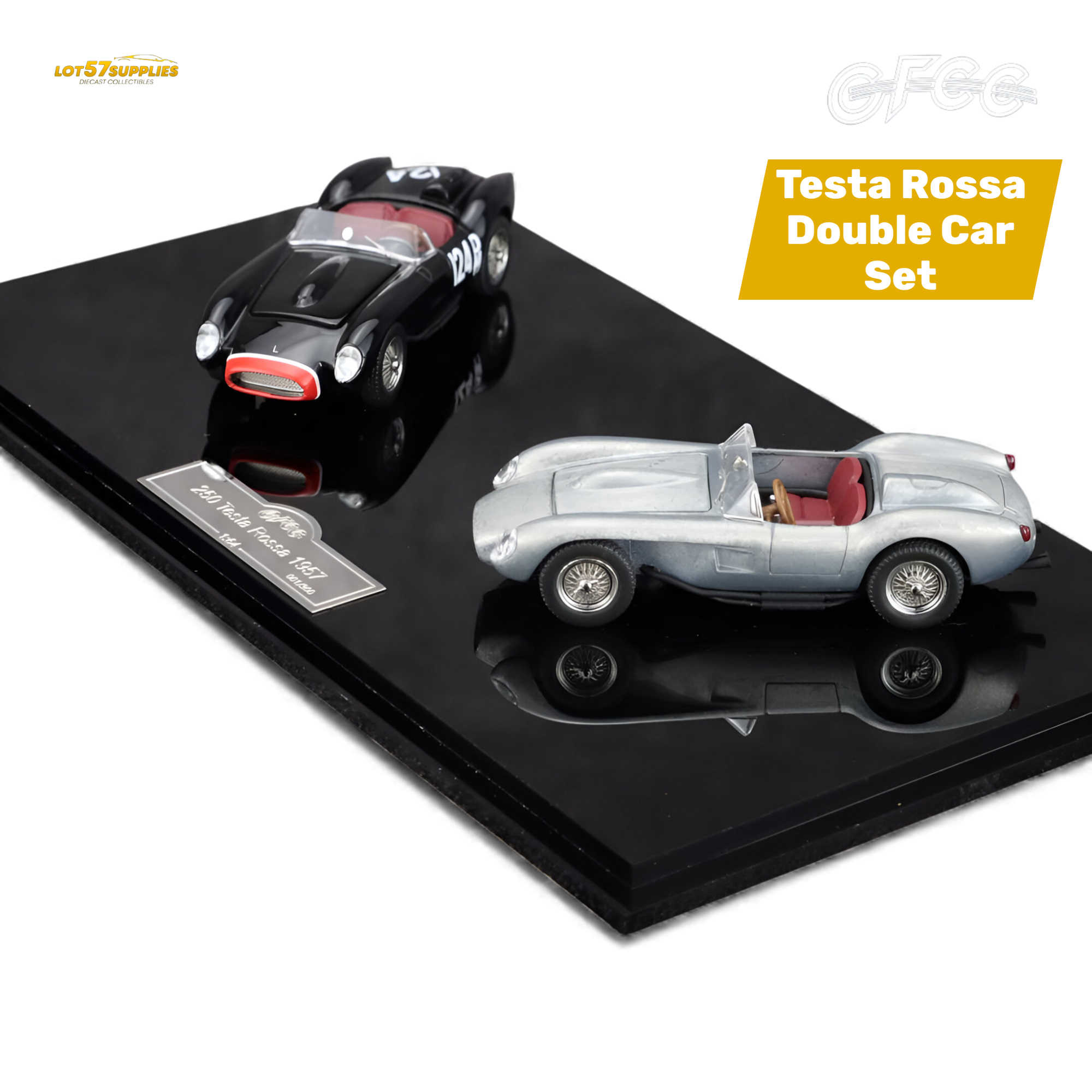 (Pre-Order) GFCC 250 Testa Rossa - Black Beauty Double Car Set 1:64