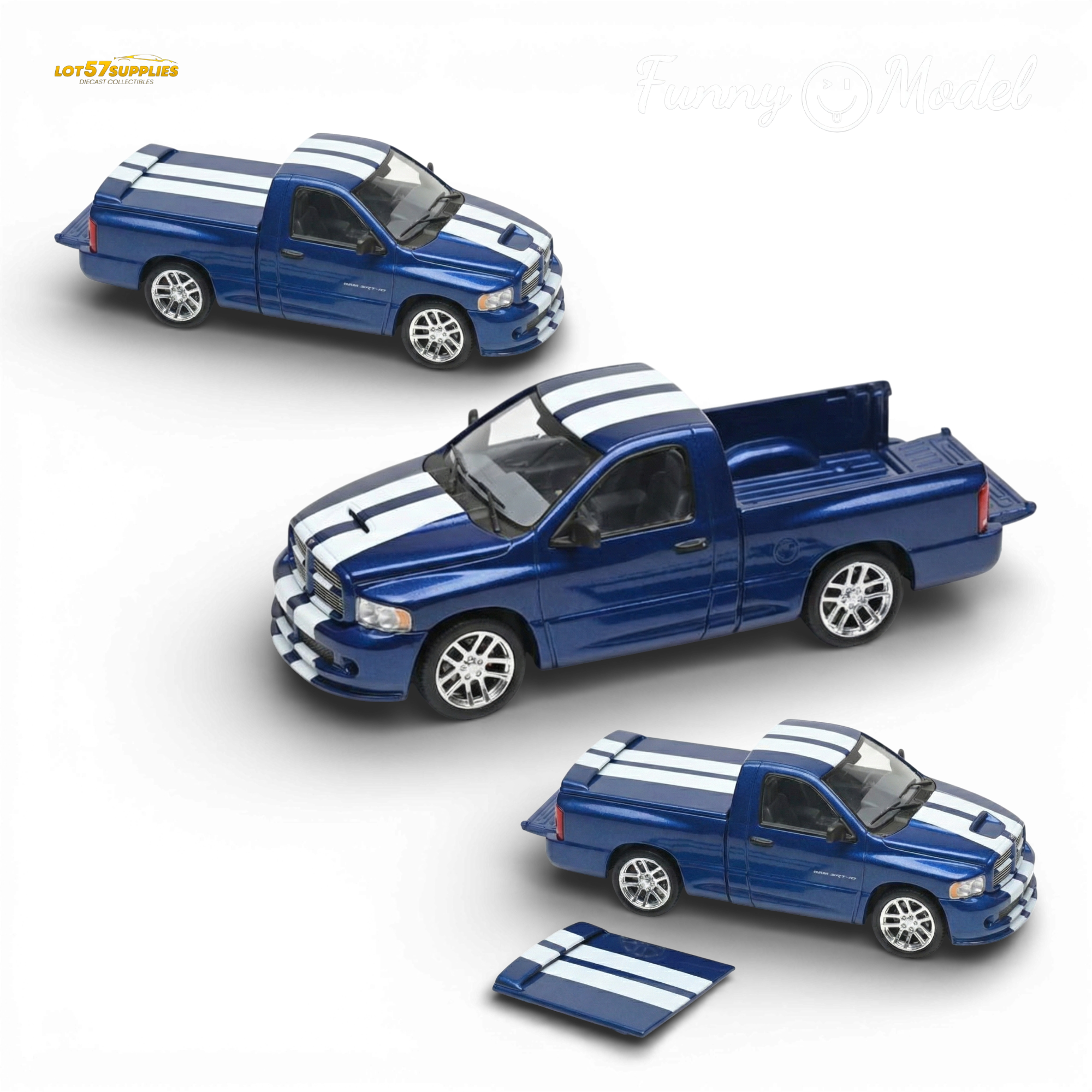 (Pre-Order) Funny Model 2004 Dodge RAM SRT-10 - VCA Edition Blue 1:64