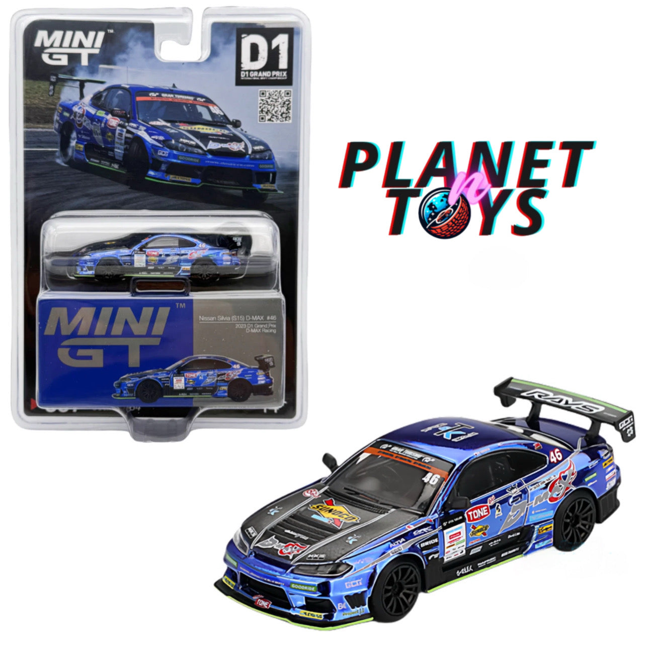 Mini GT 1:64 Nissan Silvia (S15) D-MAX Racing #46 2023 D1 Grand Prix #857